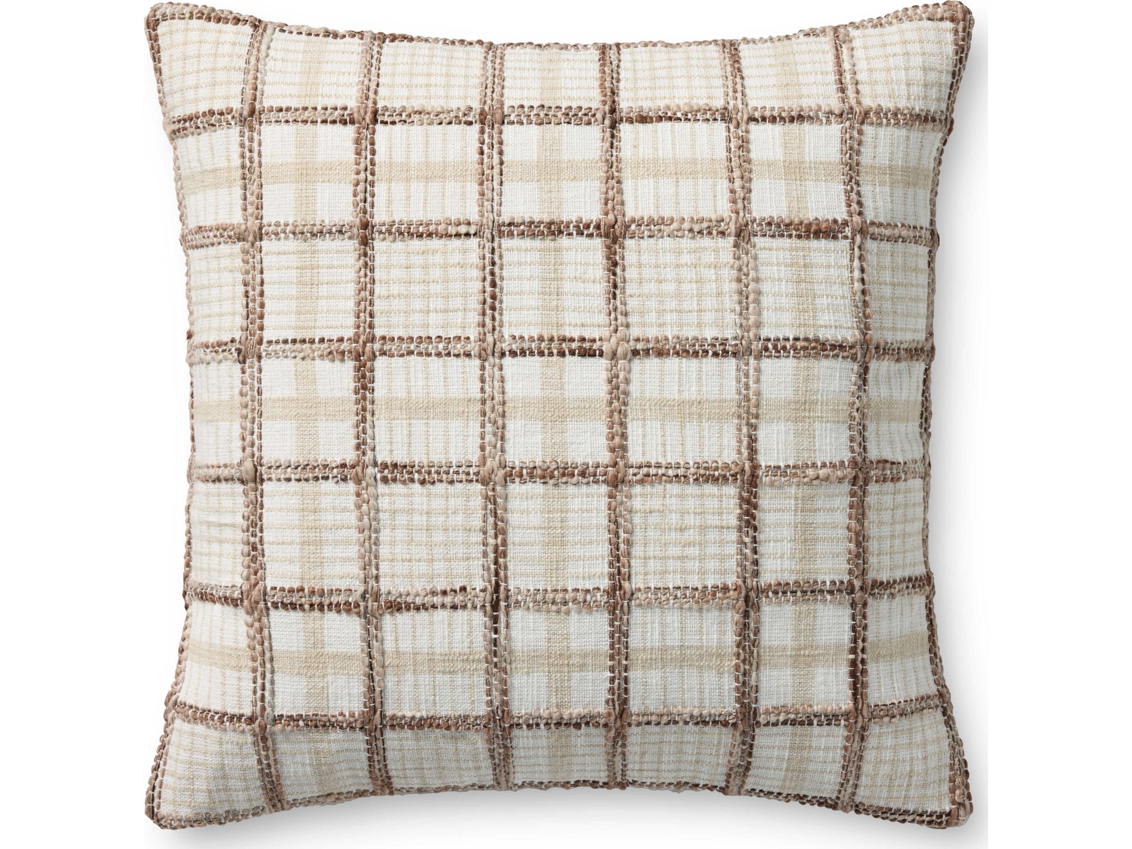 Loloi Rugs Chris Loves Julia Ivory / Brown Pillow