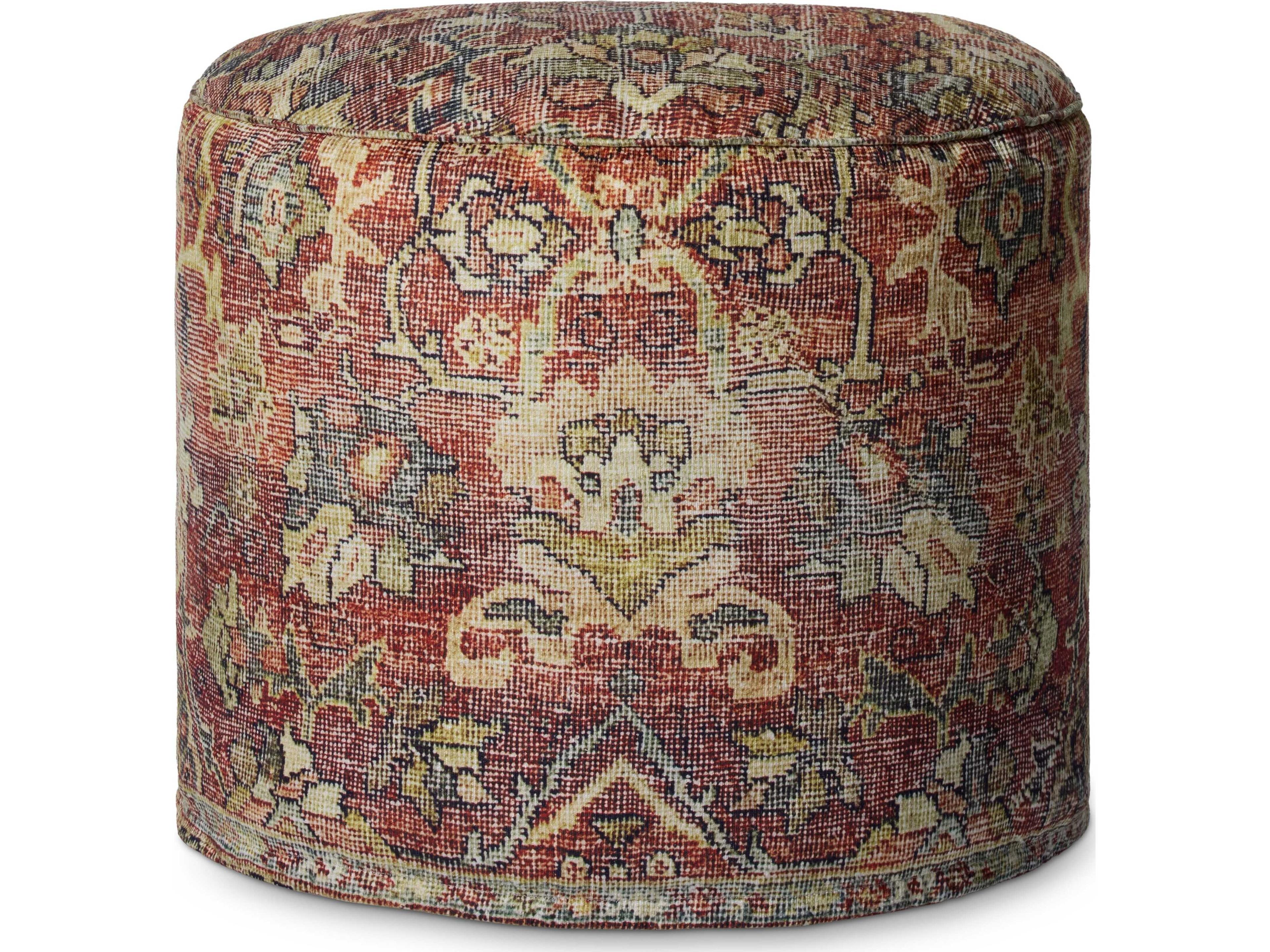 Loloi Rugs Spice Red Upholstered Ottoman