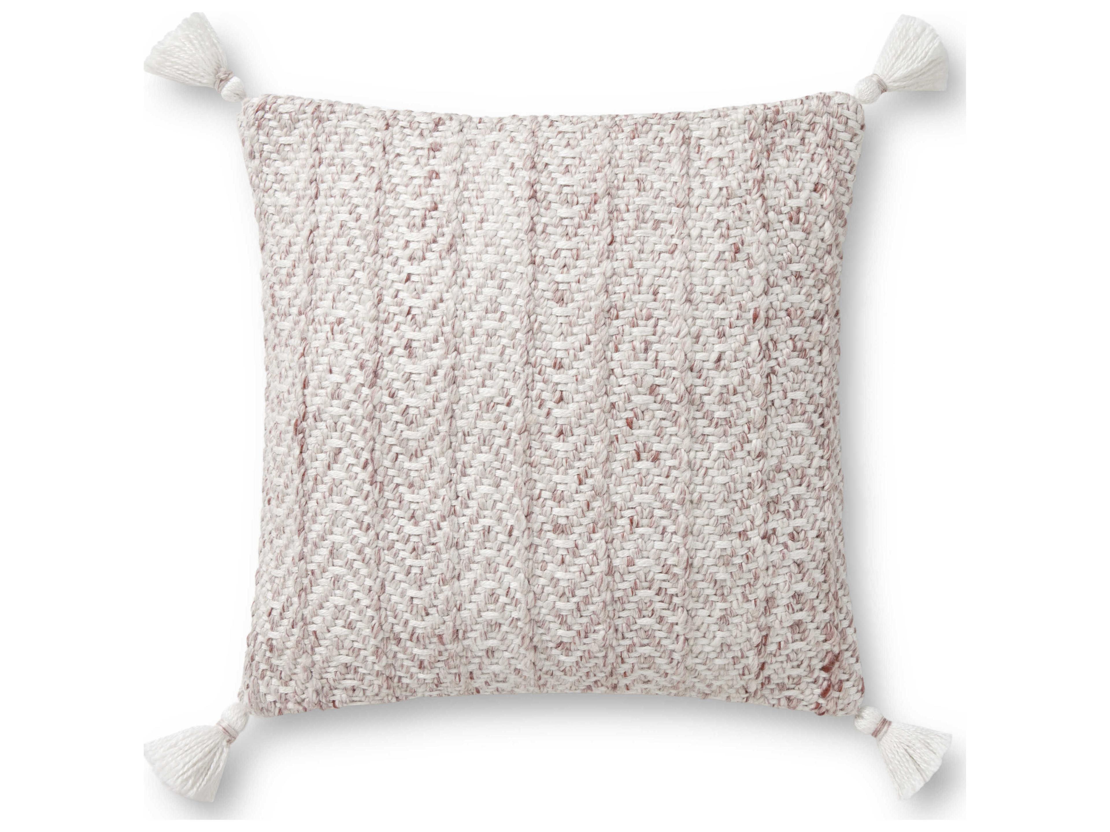 Loloi Rugs Blush / Natural 18" x 18" Pillow