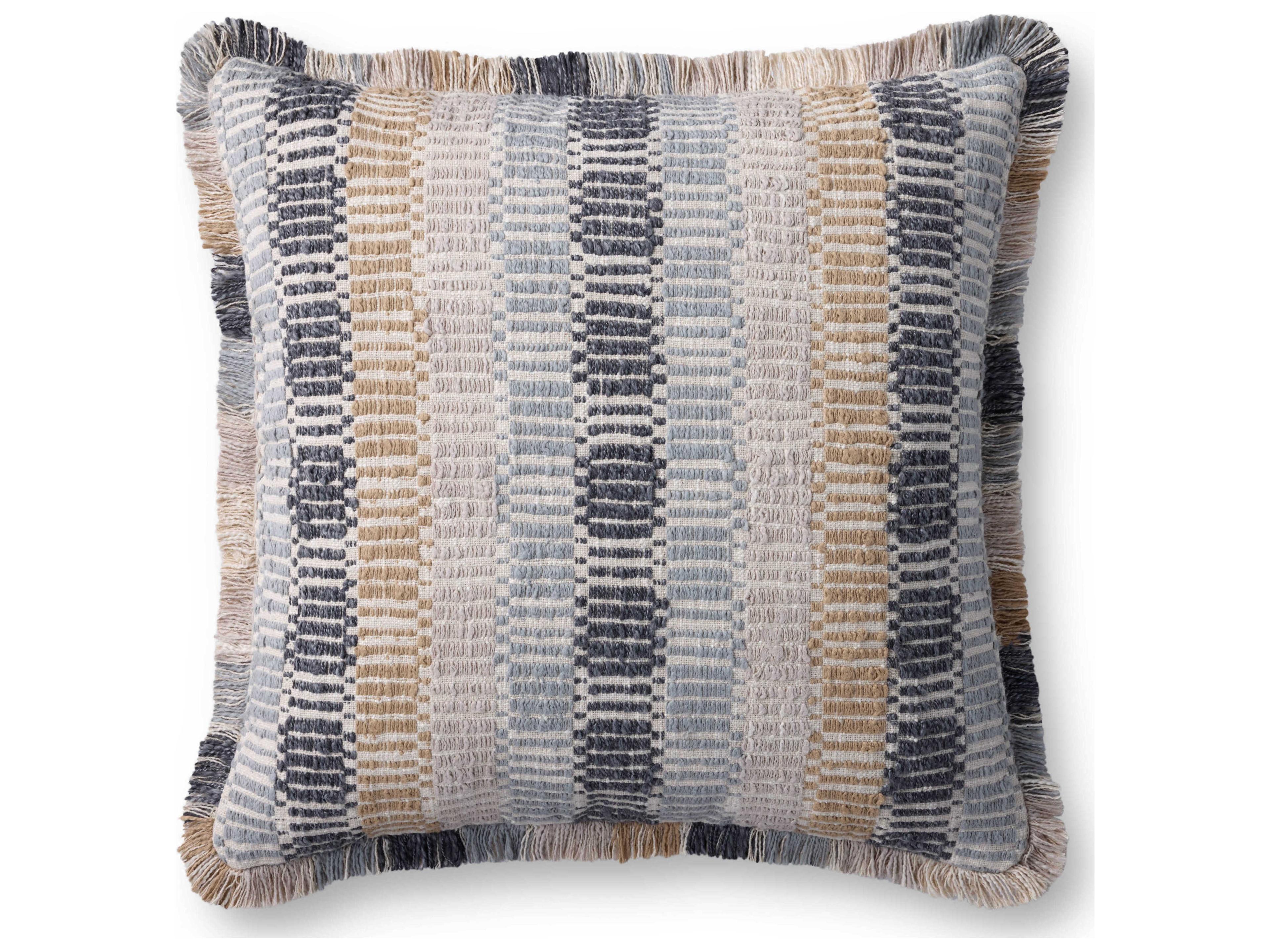 Loloi Rugs Blue Multicolored 22" x 22" Pillow