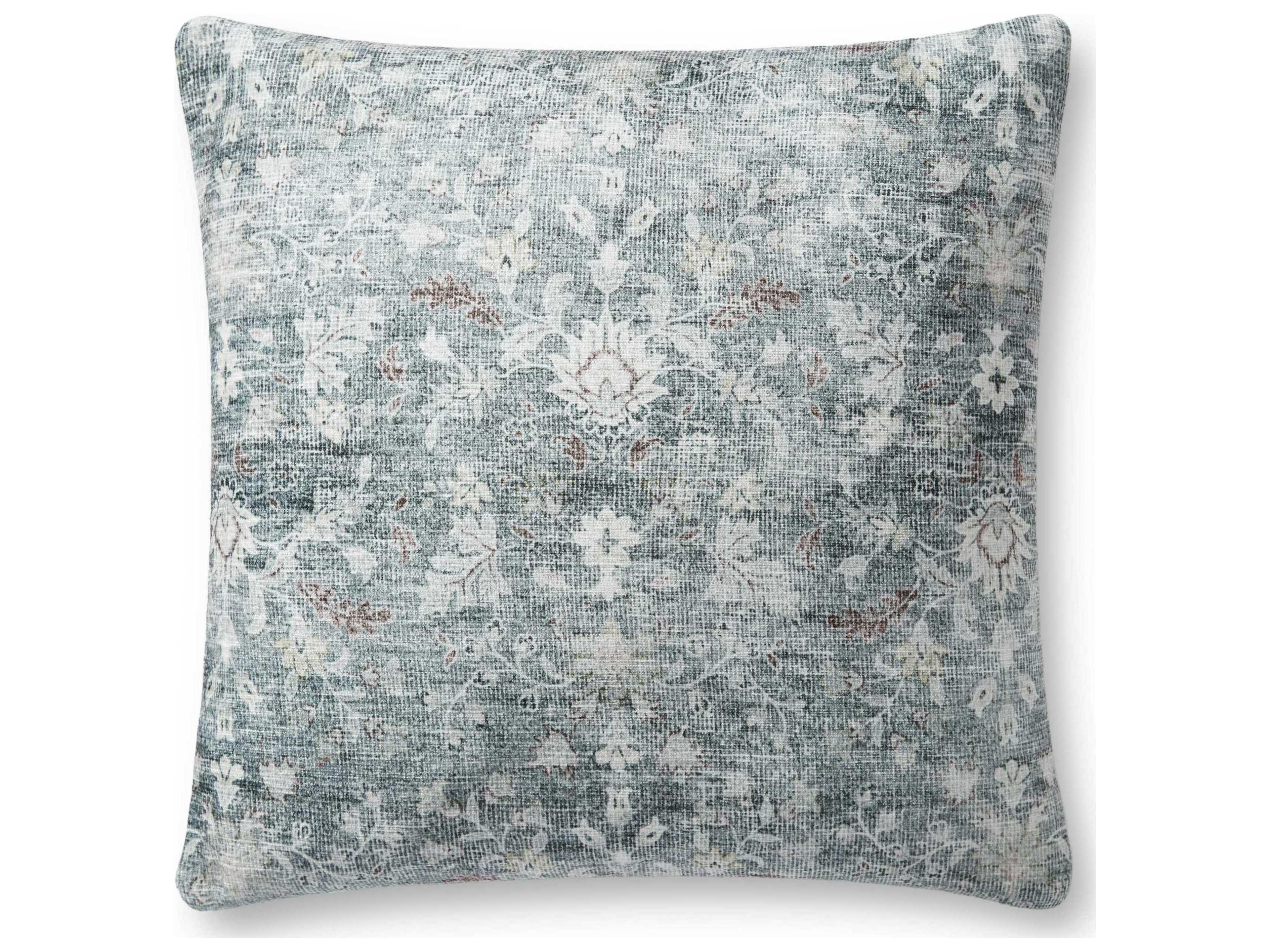 Loloi Rugs Grey / Ivory 18" x 18" Chris Loves Julia Pillow