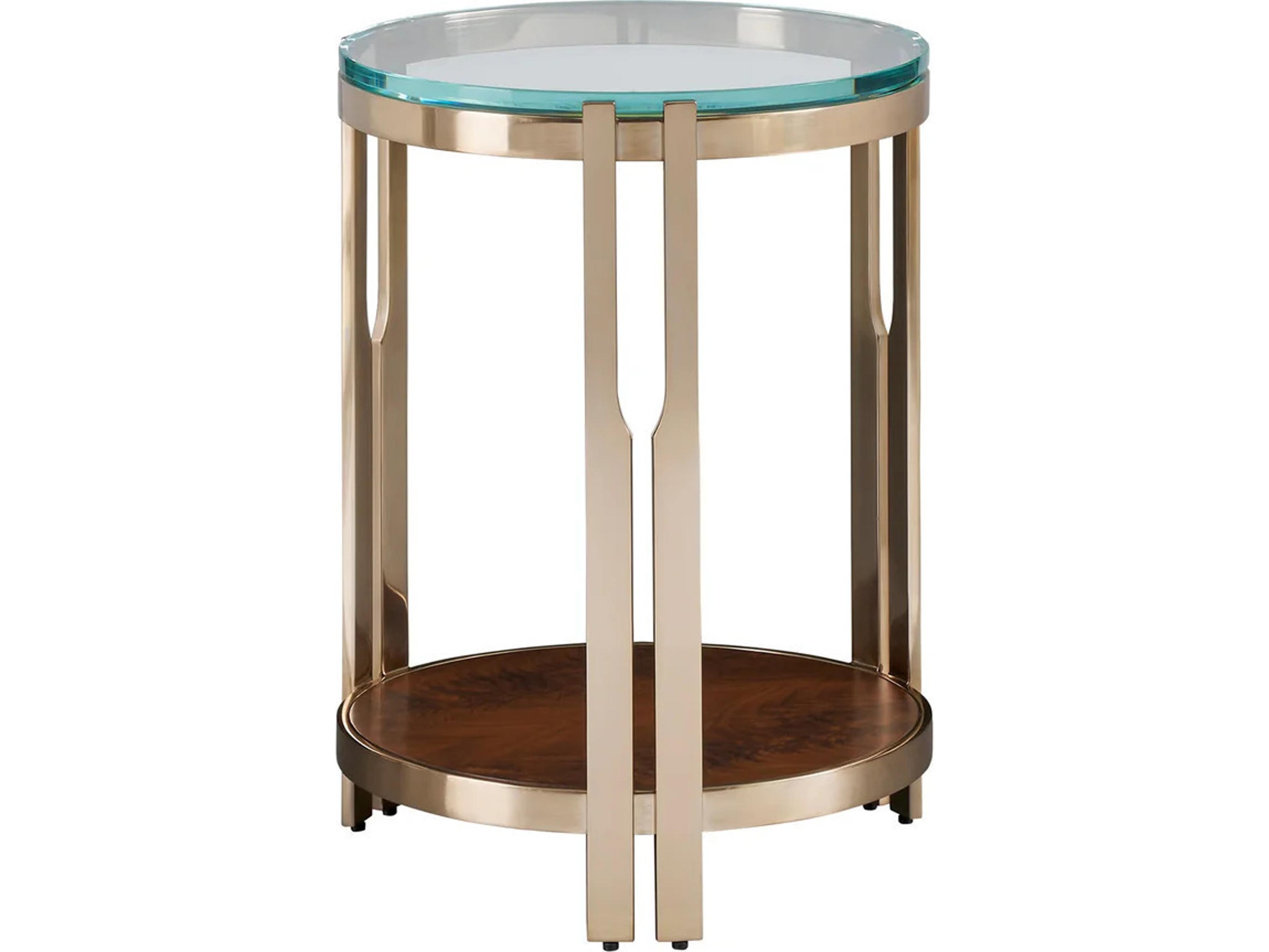 Lillian August Mae Brass Round Spot Table