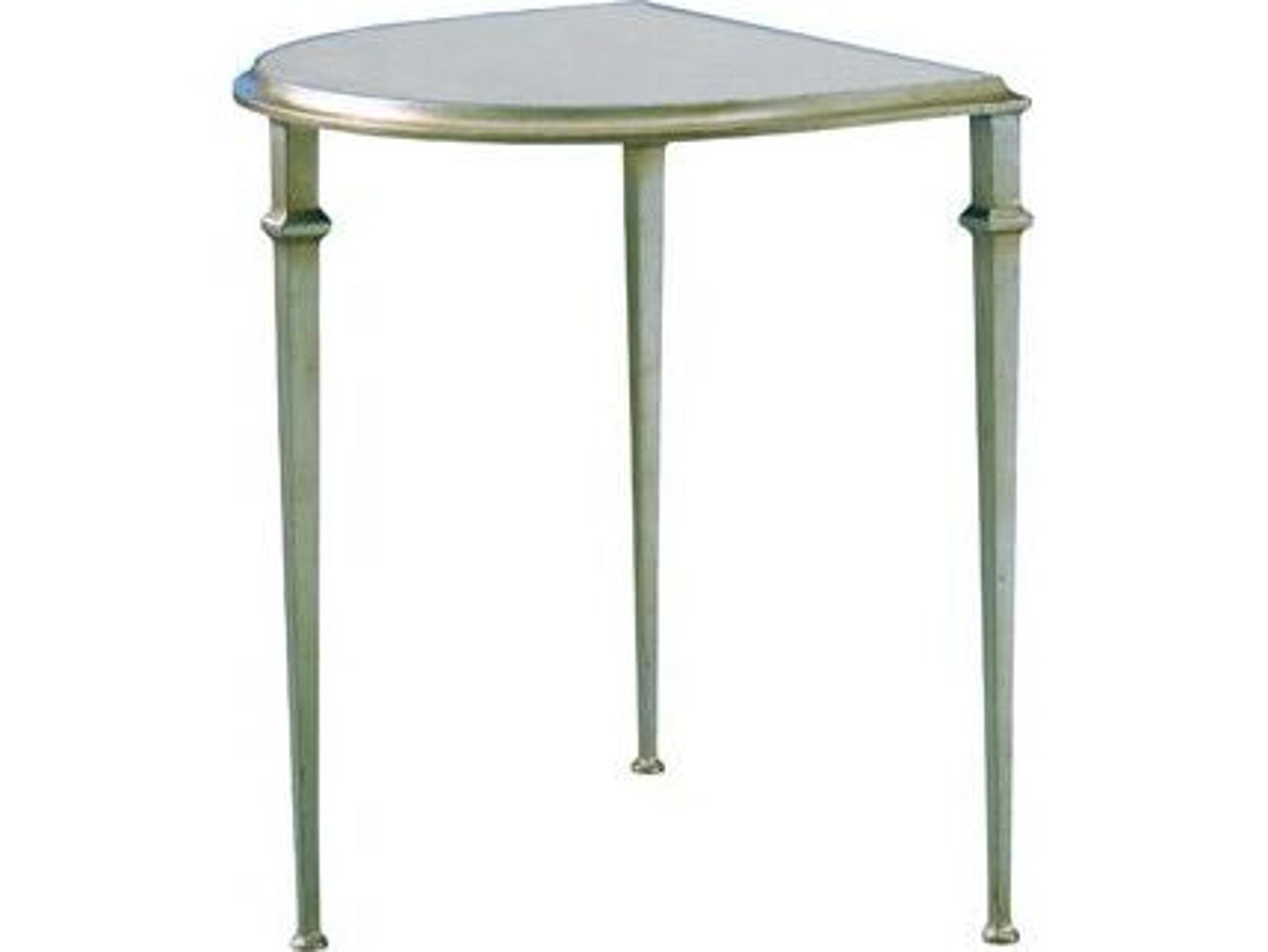 Lillian August Classics Tria Demilune Aged Silver Leaf Cocktail Table