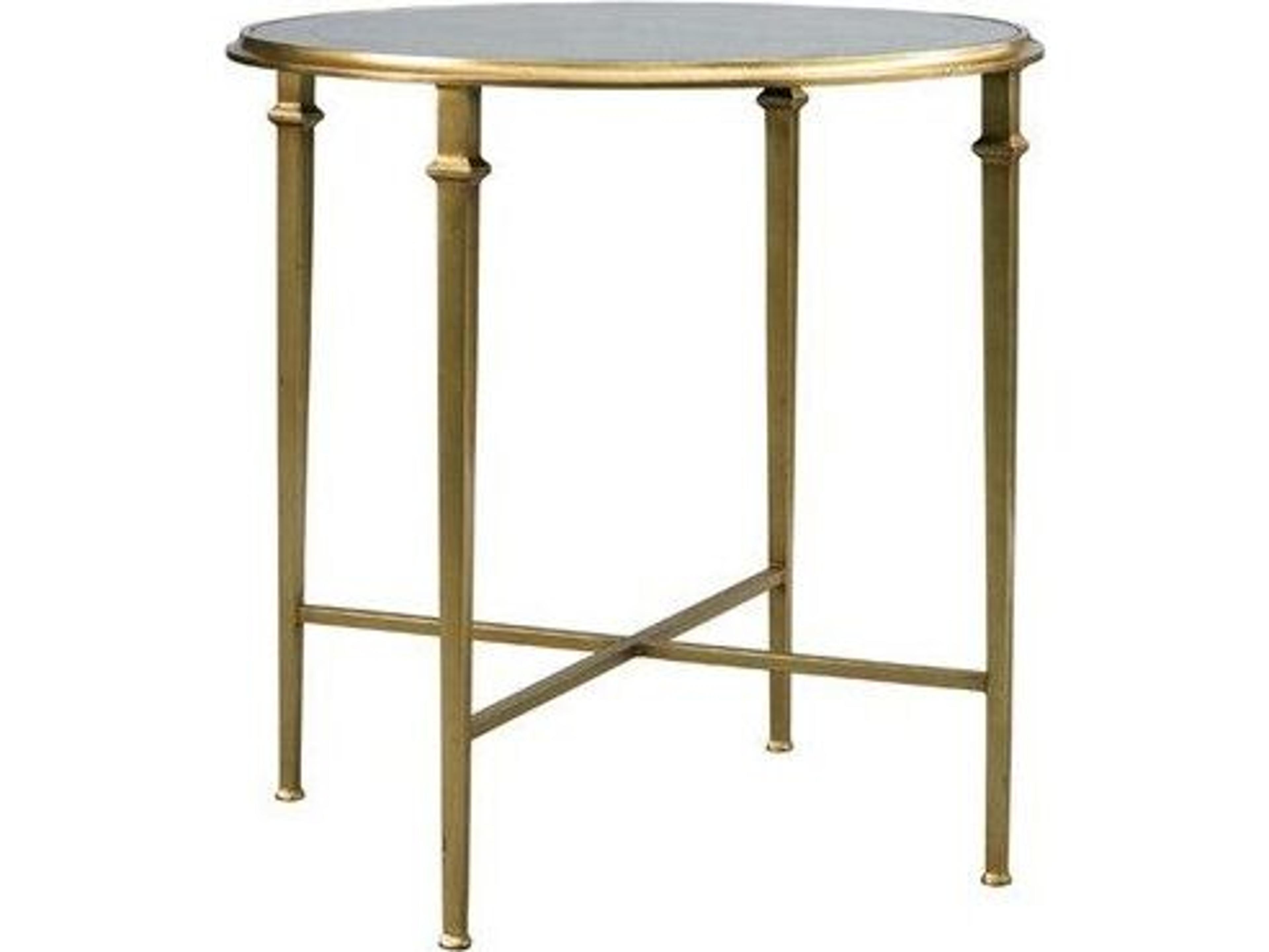 Lillian August Classics Barlow Round Eglomise Aged Gold End Table