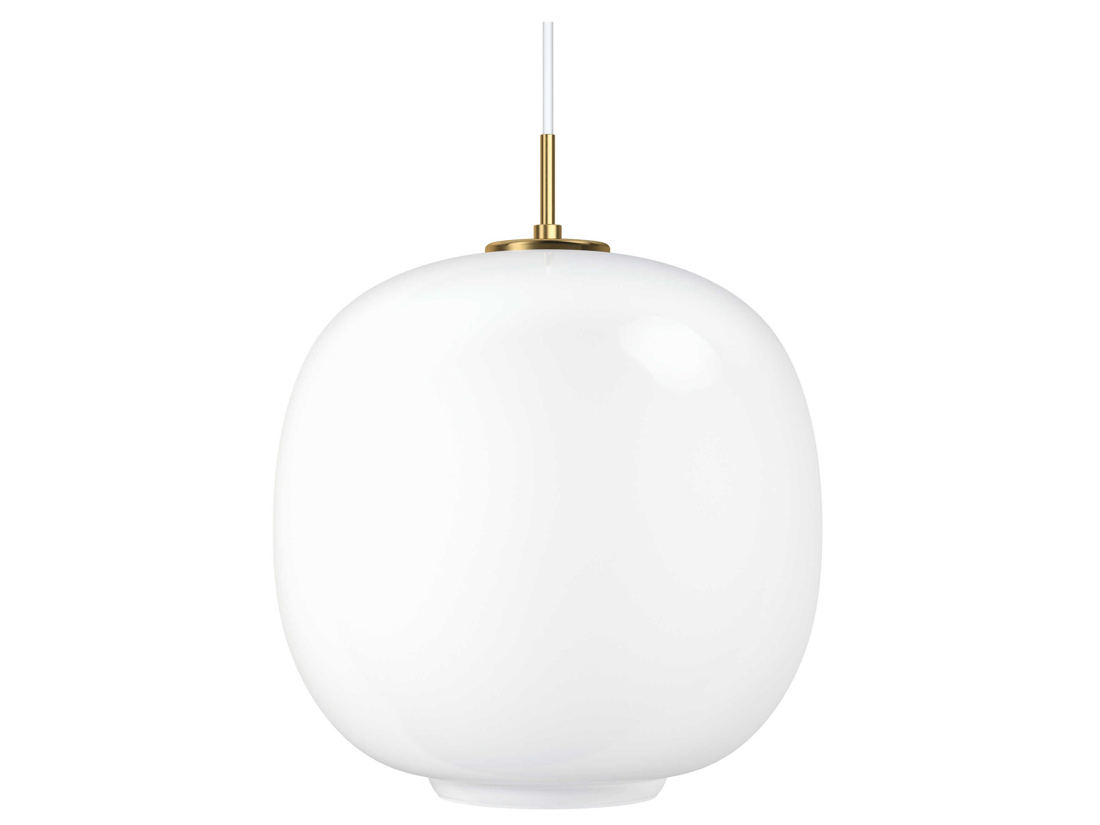 Louis Poulsen VL Radio 1-Light Brass Glossy Opal White Round Pendant