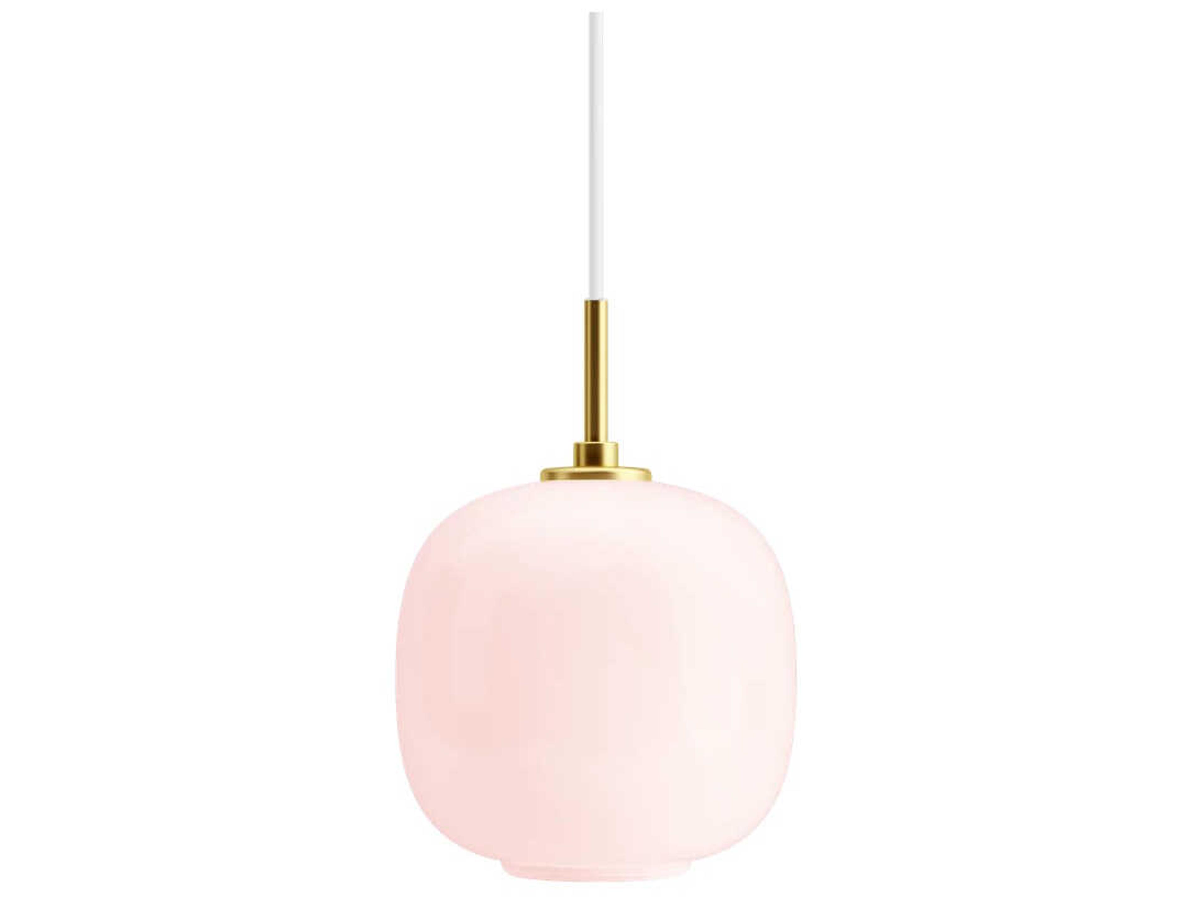 Louis Poulsen VL45 1-Light Brass Glossy Pale Rose Pink Round Mini Pendant
