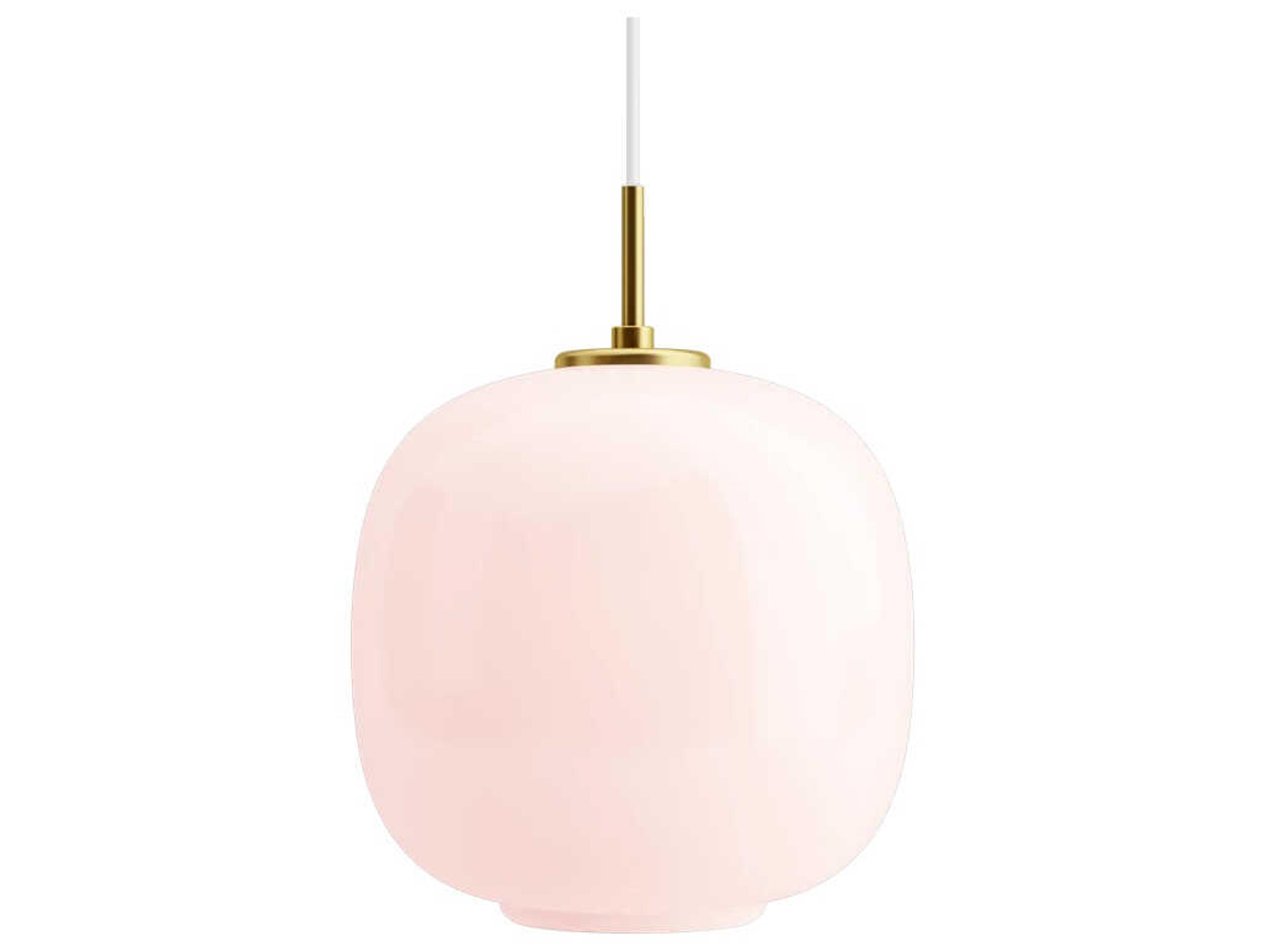 Louis Poulsen VL45 1-Light Brass Glossy Pale Rose Pink Round Mini Pendant