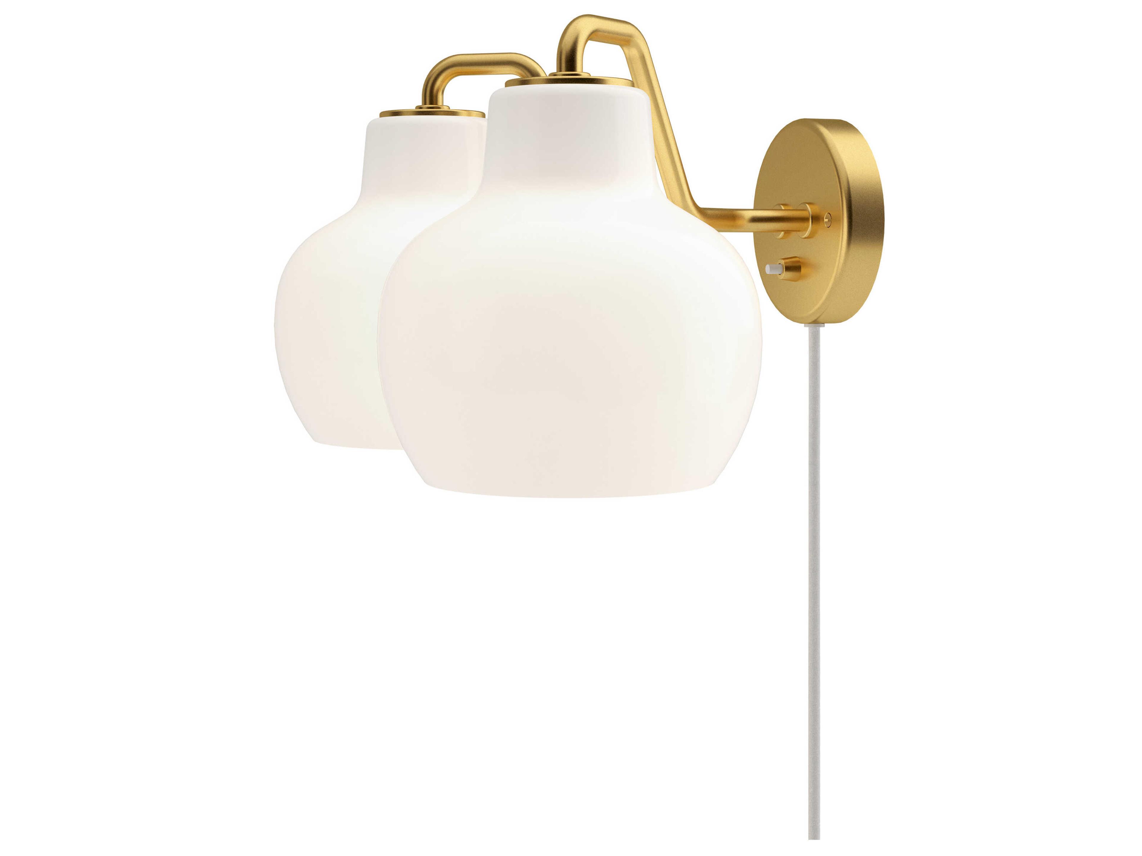 Louis Poulsen VL Ring Crown 2-Light Polished Brass White Wall Sconce