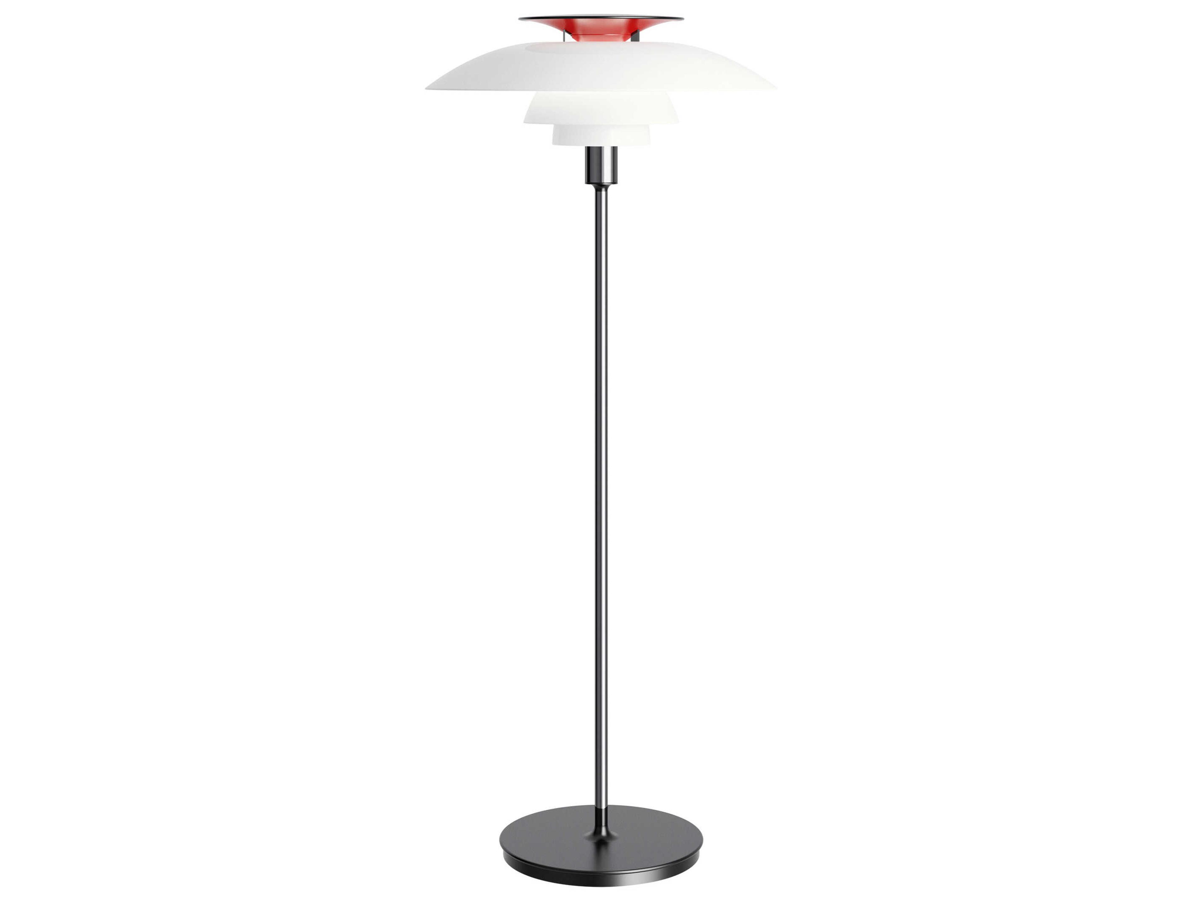 Louis Poulsen PH80 High Pressure Molded White Opal Acrylic Silver Floor Lamp