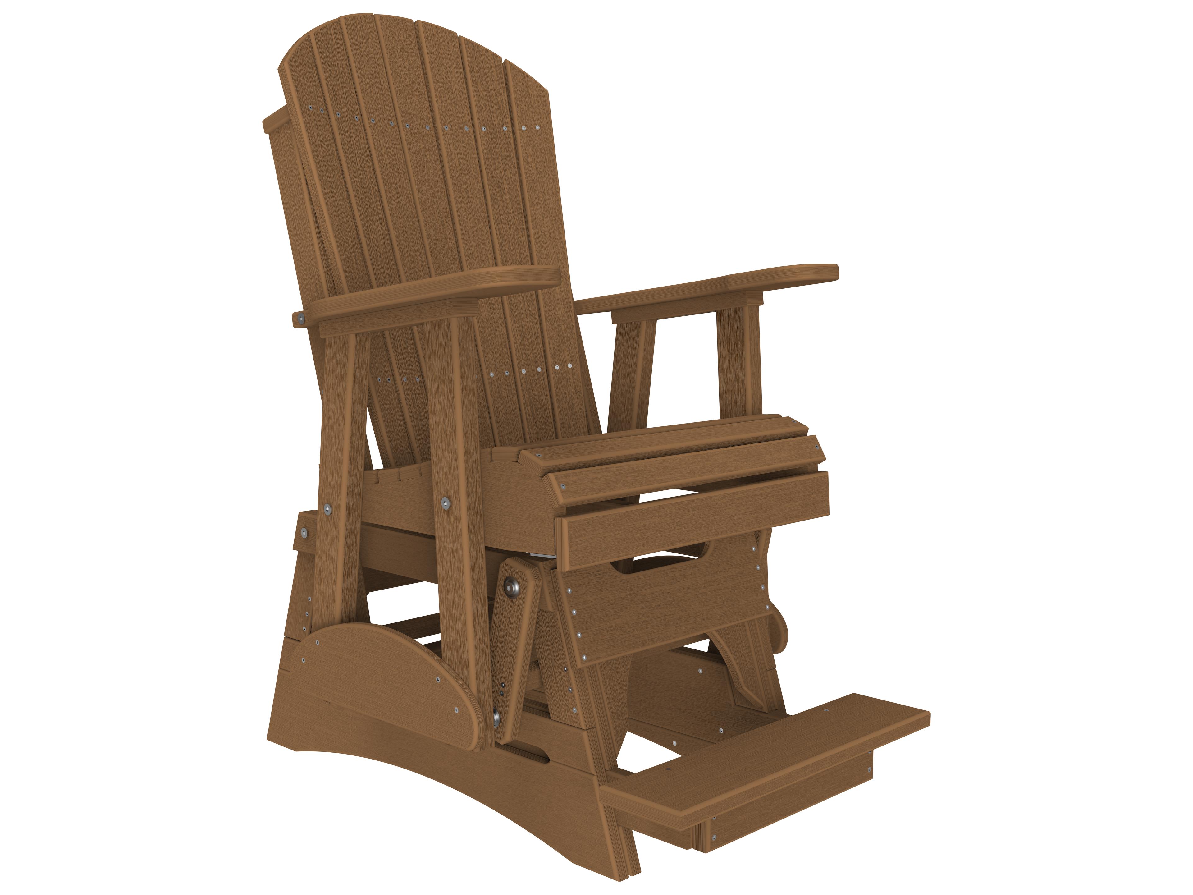 LuxCraft Recycled Plastic Adirondack Counter Glider Chair