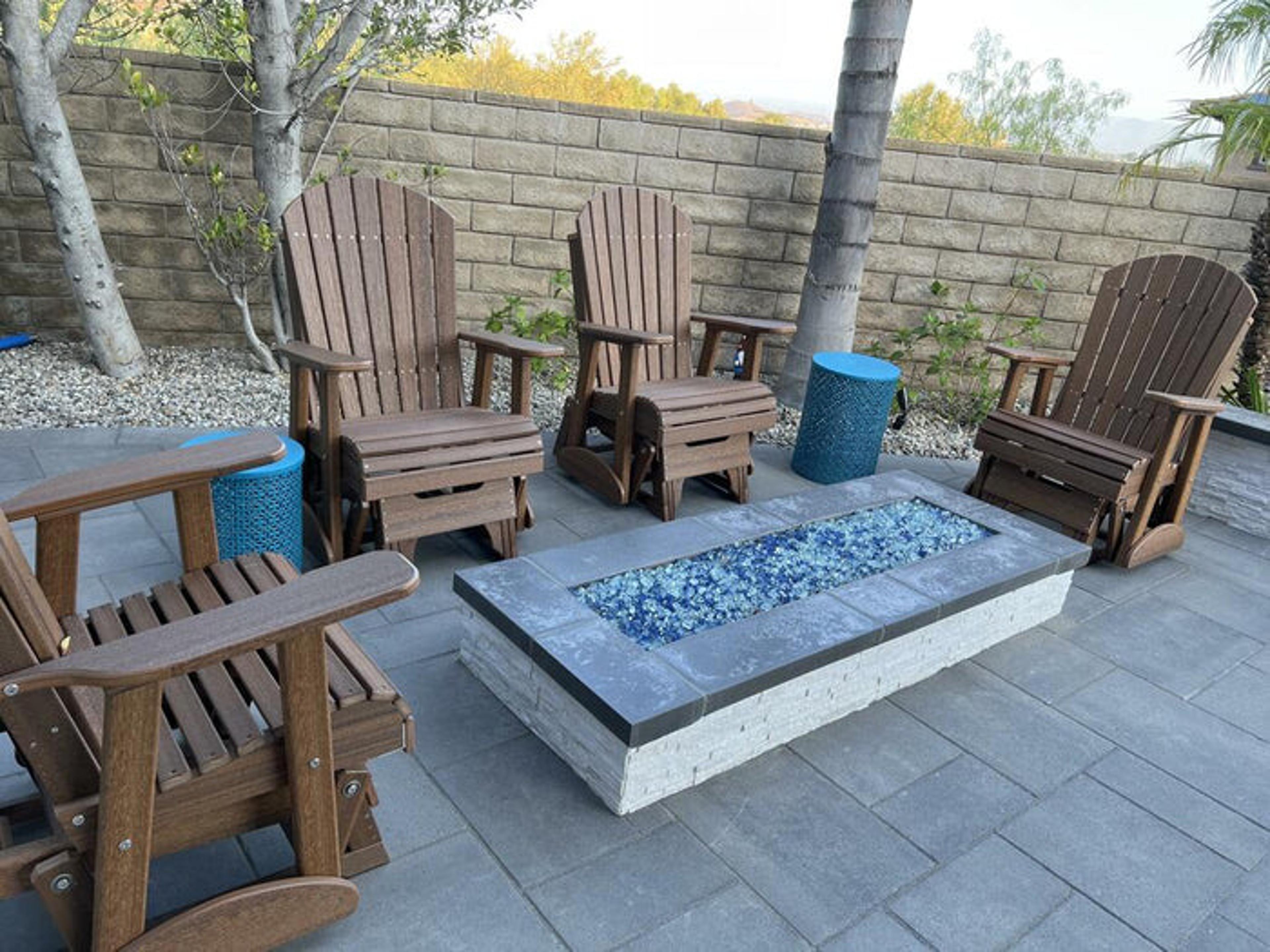 LuxCraft Adirondack Recycled Plastic Outdoor Patio Lounge Set