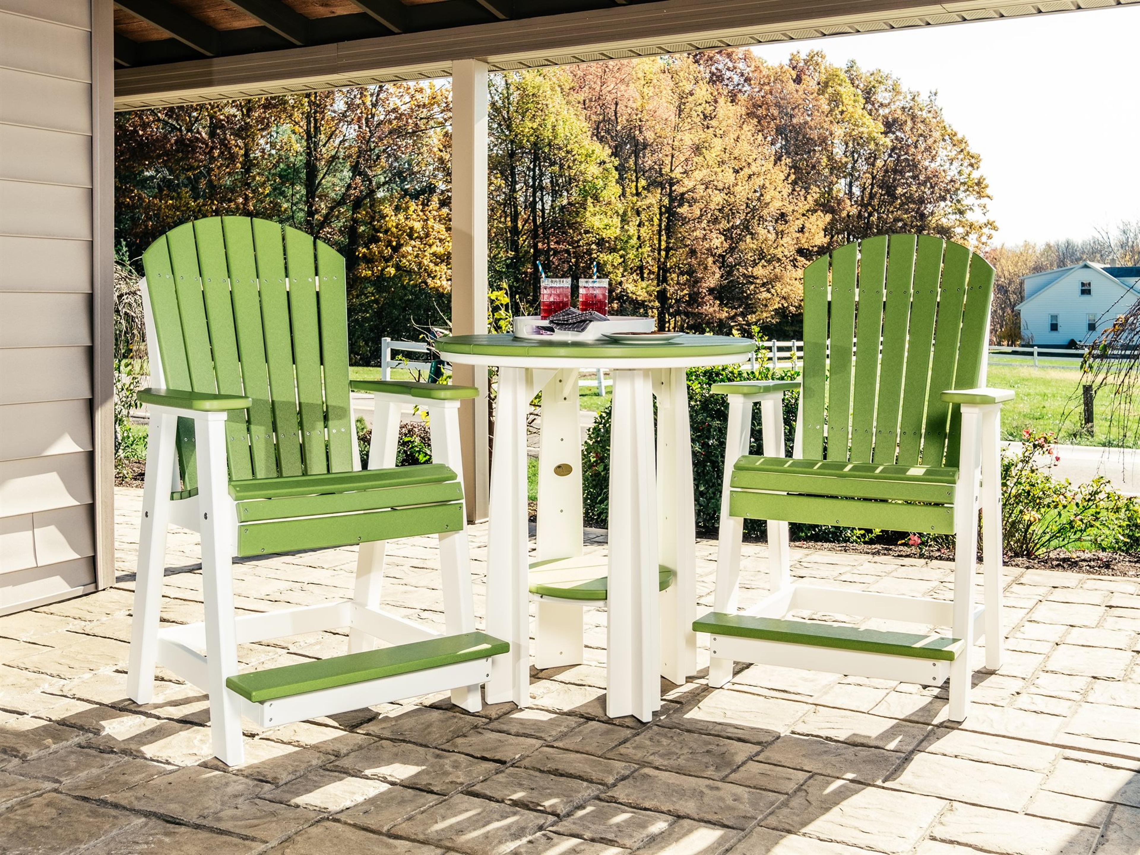 LuxCraft Recycled Plastic Poly Balcony Table Outdoor Patio Dining Set