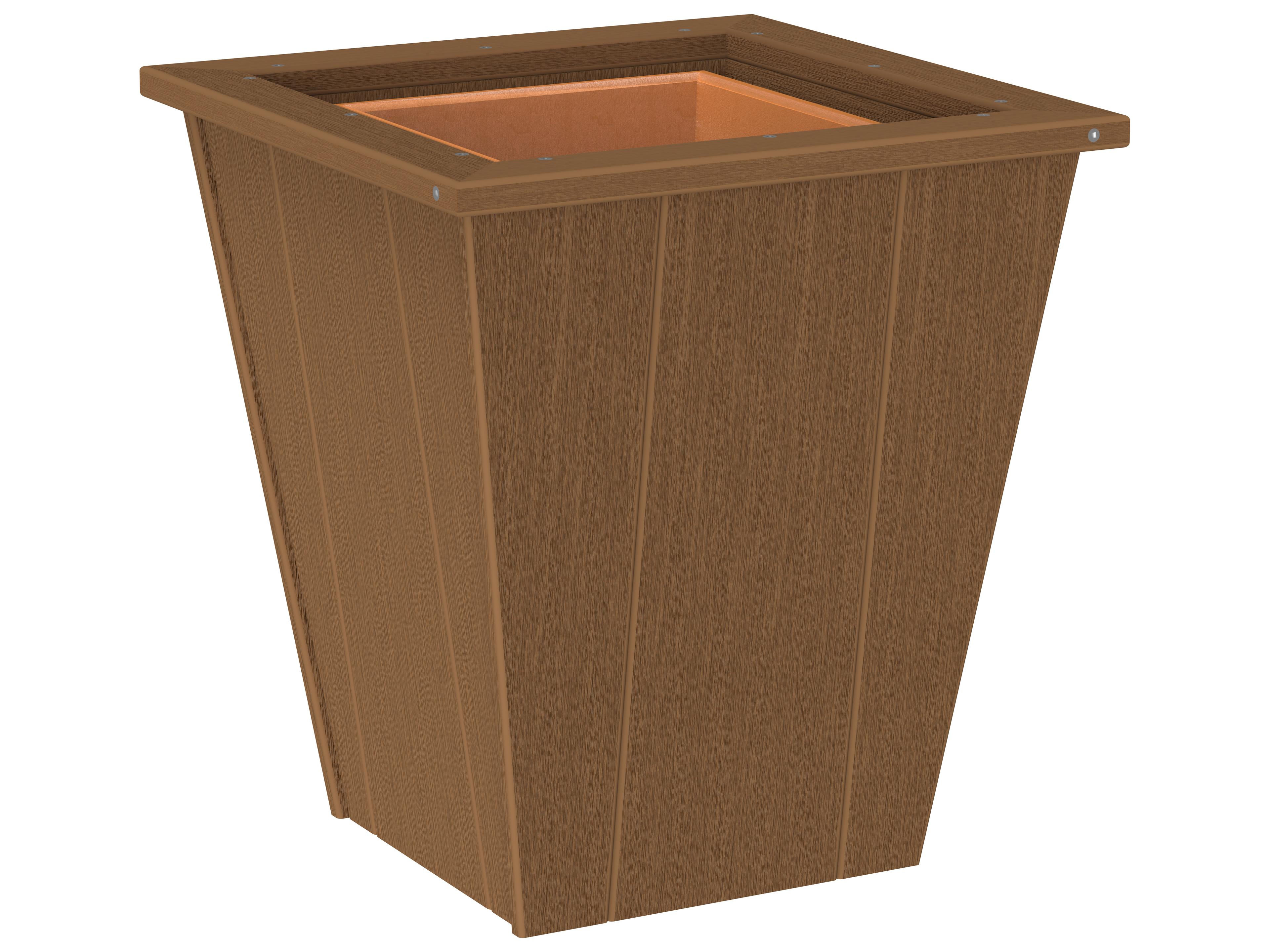 LuxCraft Recycled Plastic Elite 18" Square Planter