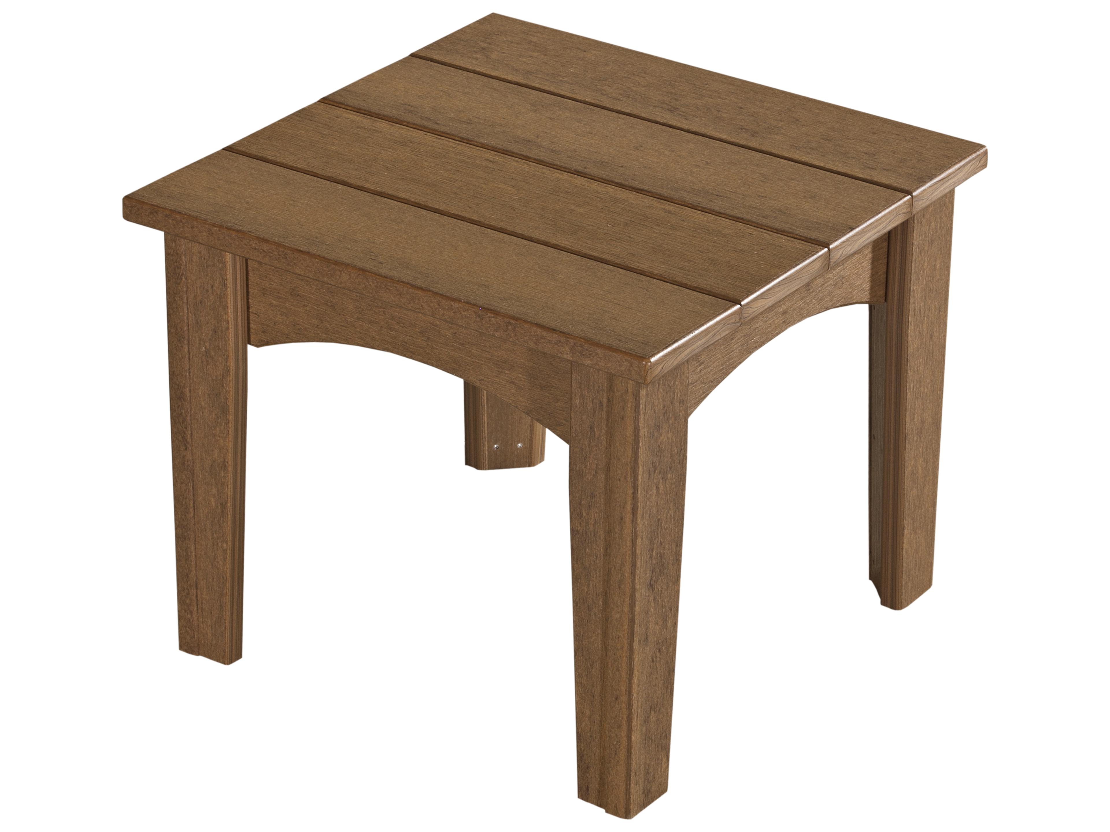 LuxCraft Recycled Plastic Square Island Outdoor Patio End Table