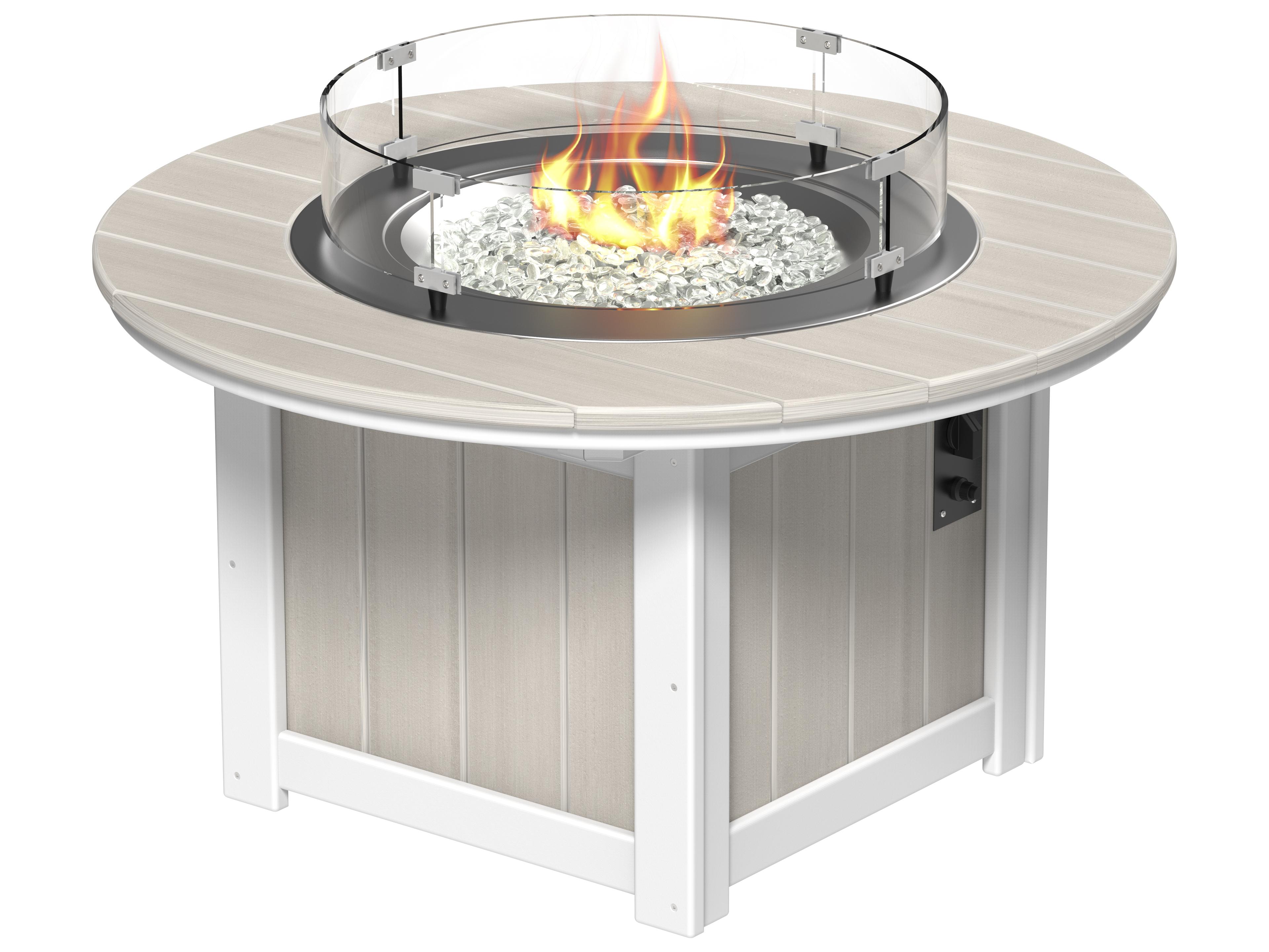 LuxCraft Recycled Plastic Lumin Round Patio Fire Pit Table