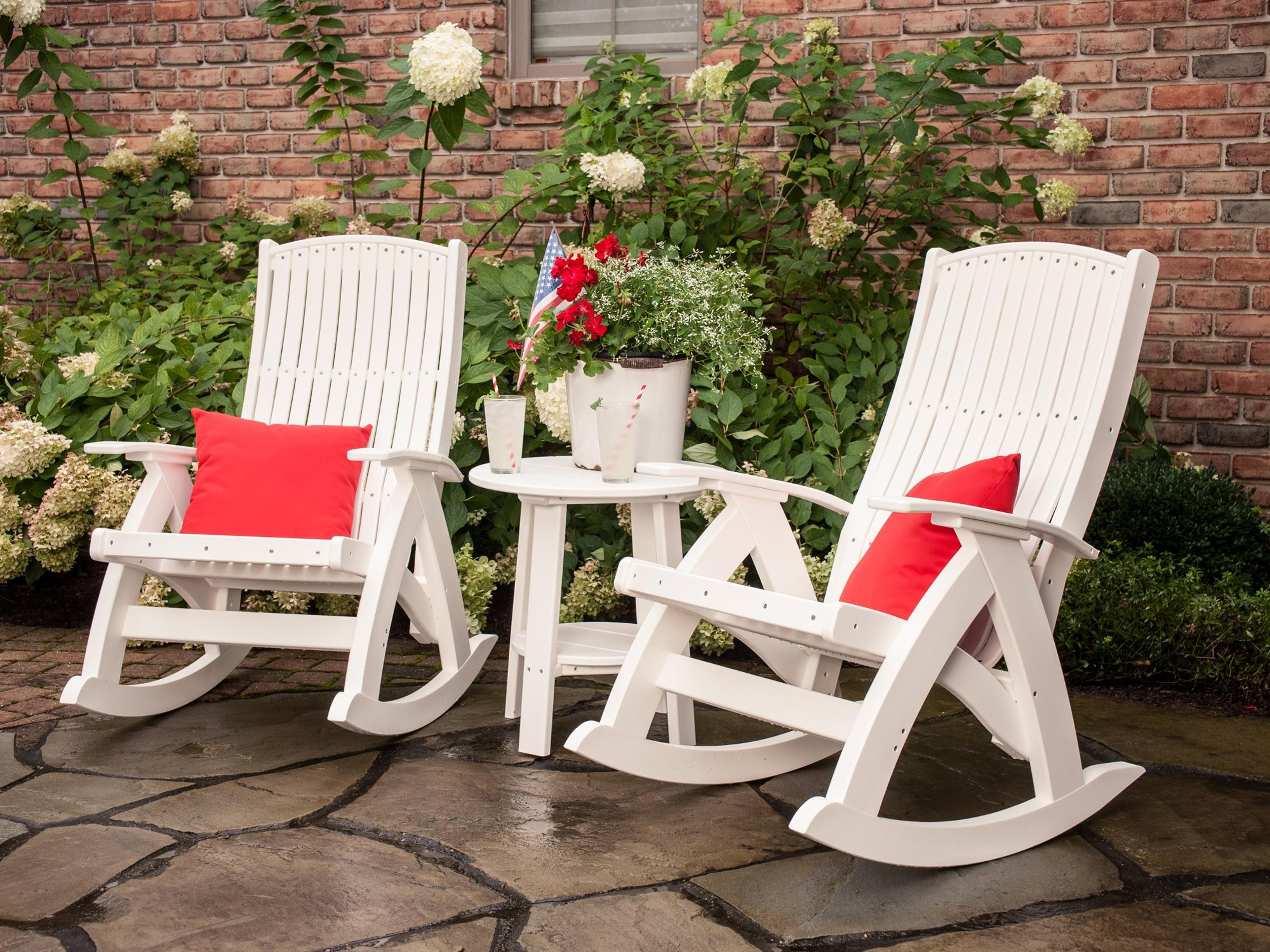 LuxCraft Recycled Plastic Comfort Rocker Outdoor Patio Lounge Set