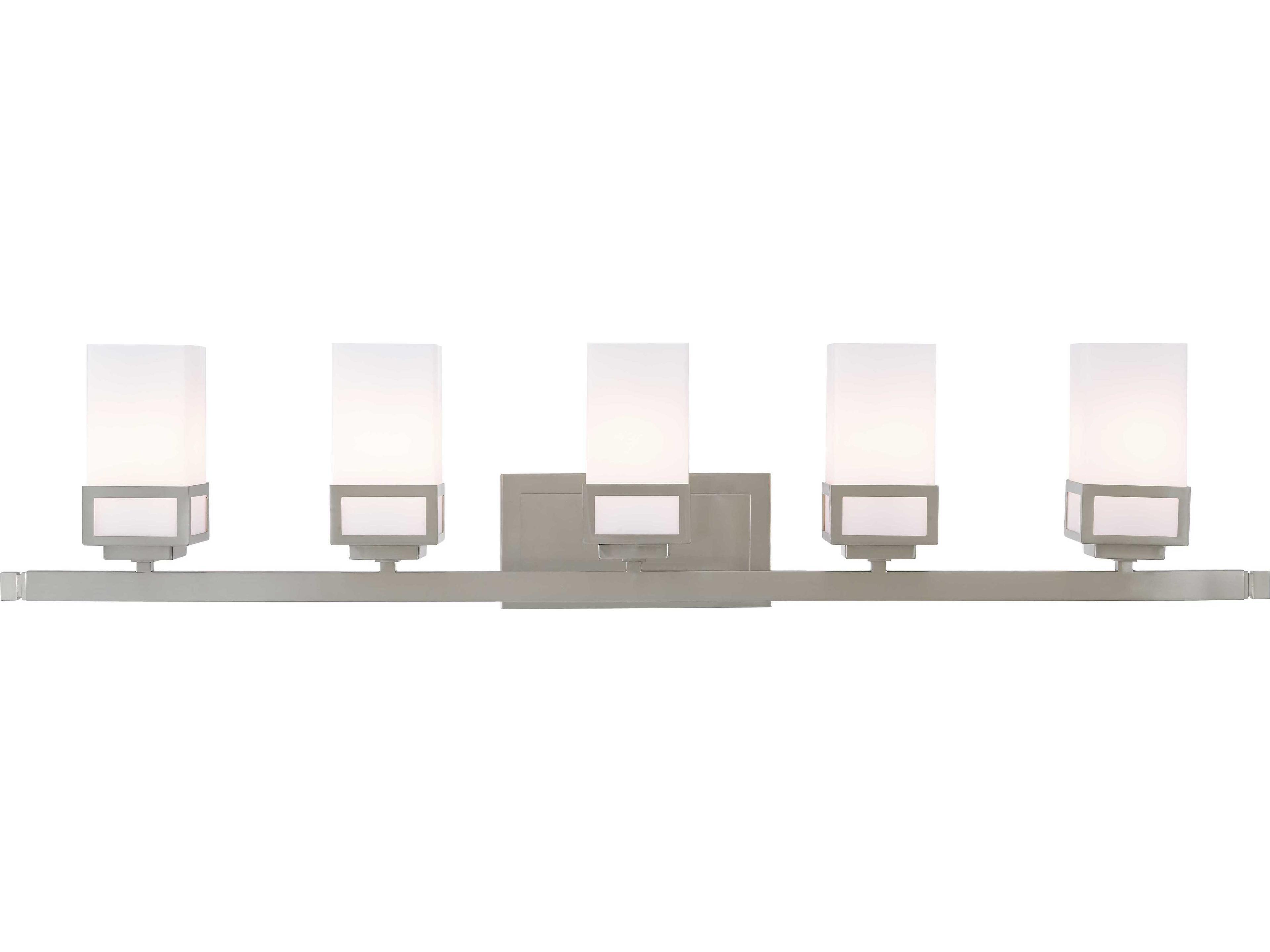 Livex Lighting Harding 5-Light Brushed Nickel Glass Vanity Light