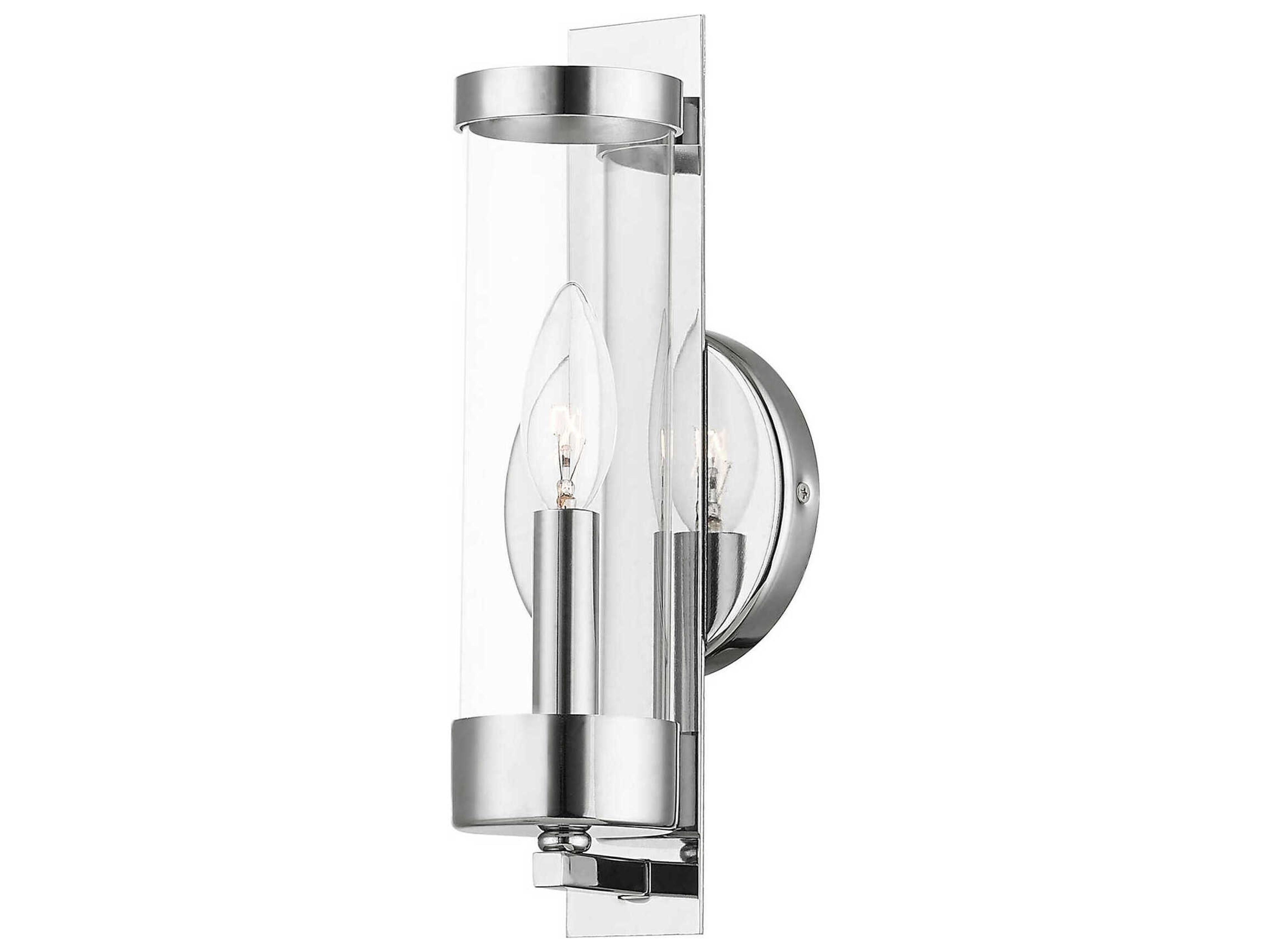 Livex Lighting Castleton 1-Light Polished Chrome Clear Glass Wall Sconce