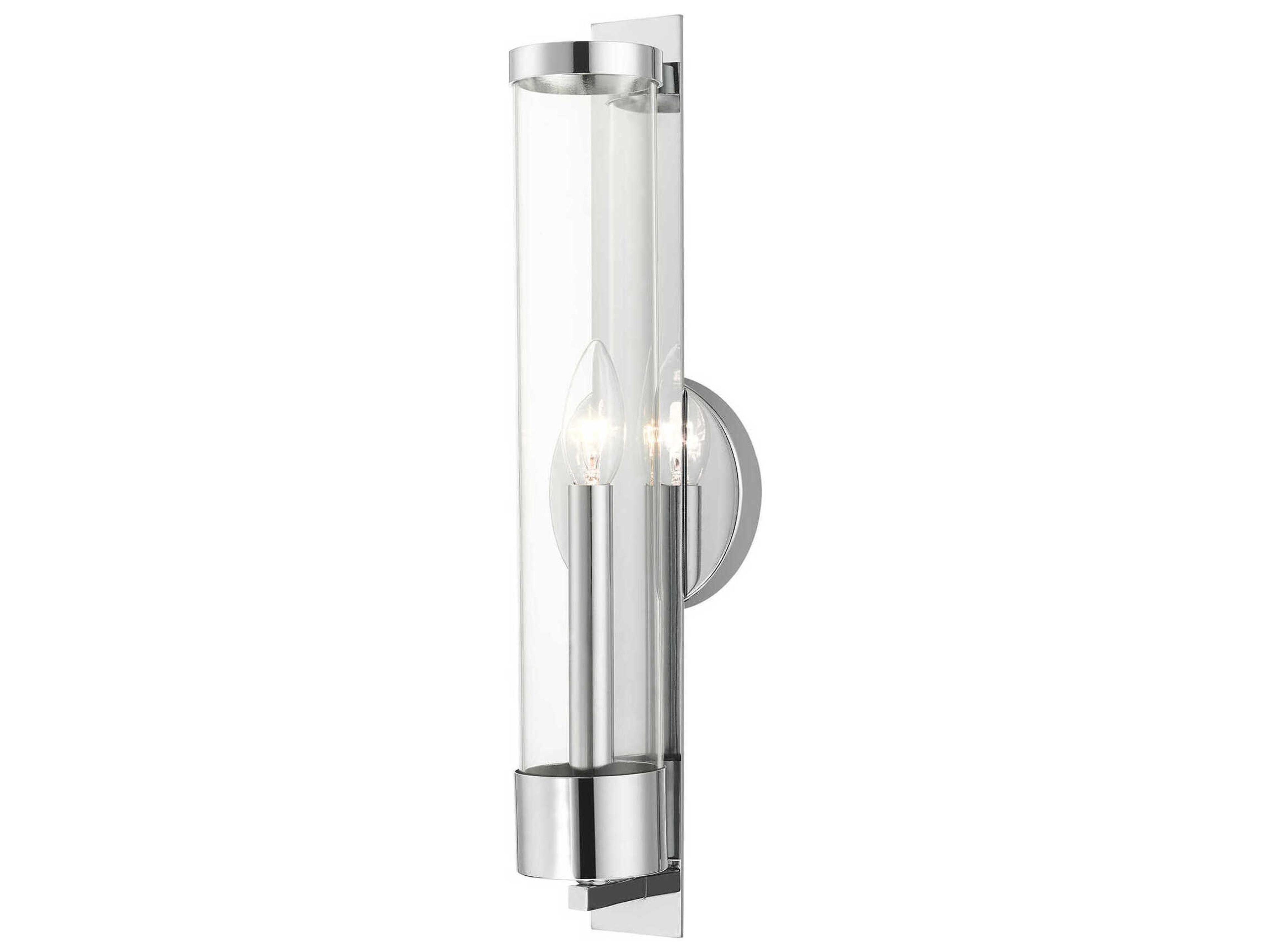 Livex Lighting Castleton 1-Light Polished Chrome Clear Glass Wall Sconce