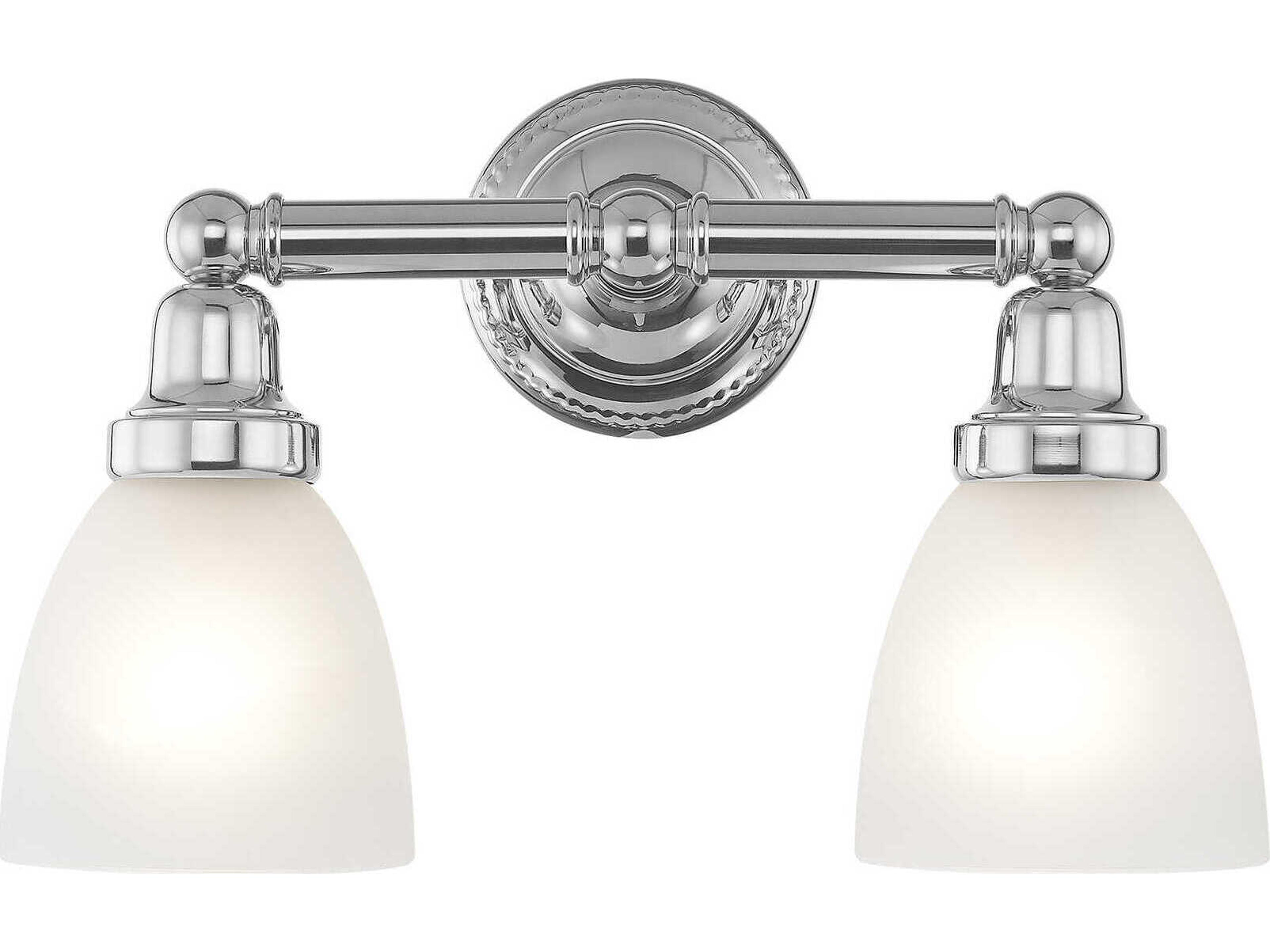 Livex Lighting Classic 2-Light Polished Chrome Glass Vanity Light