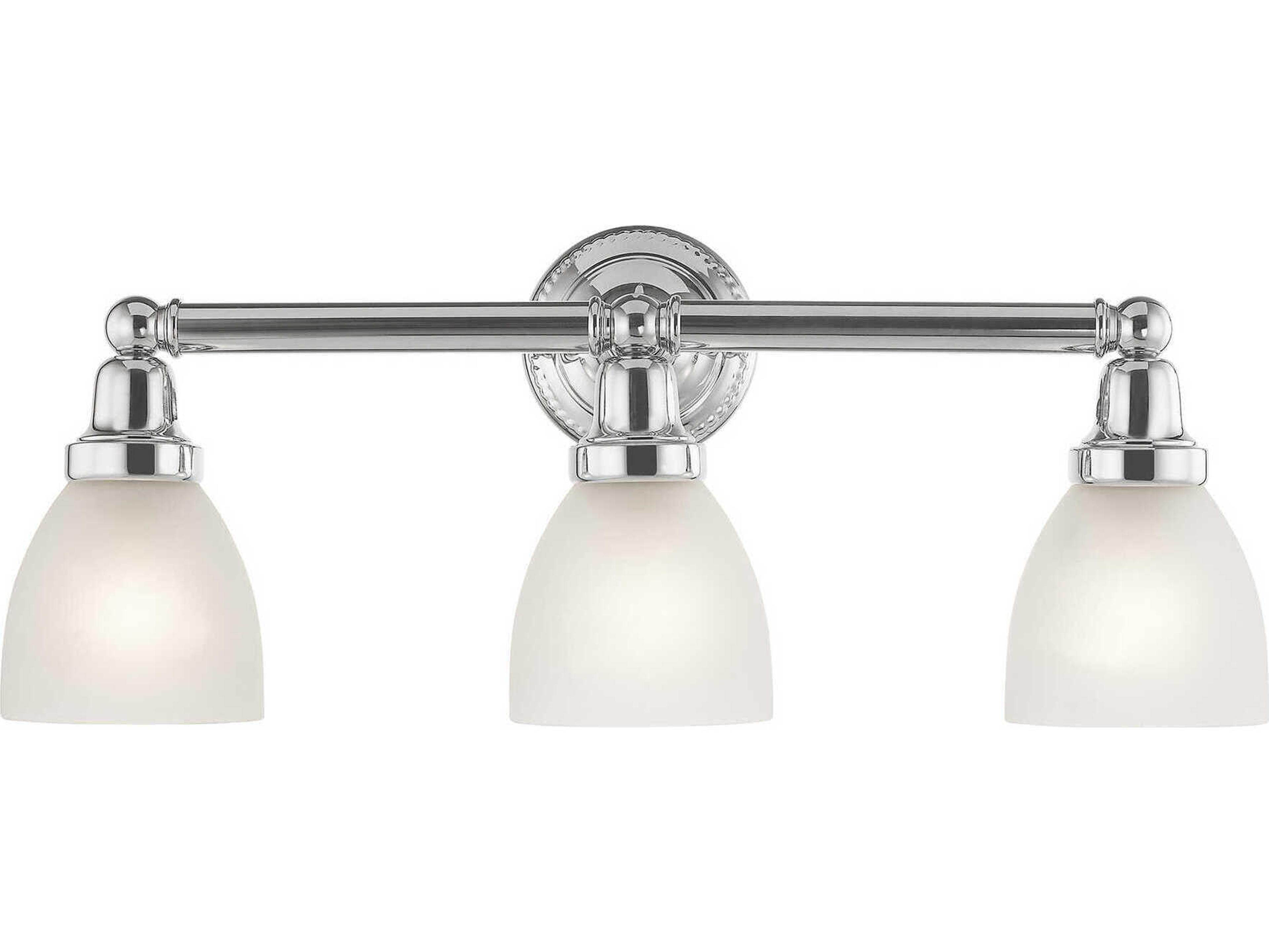 Livex Lighting Classic 3-Light Polished Chrome Glass Vanity Light