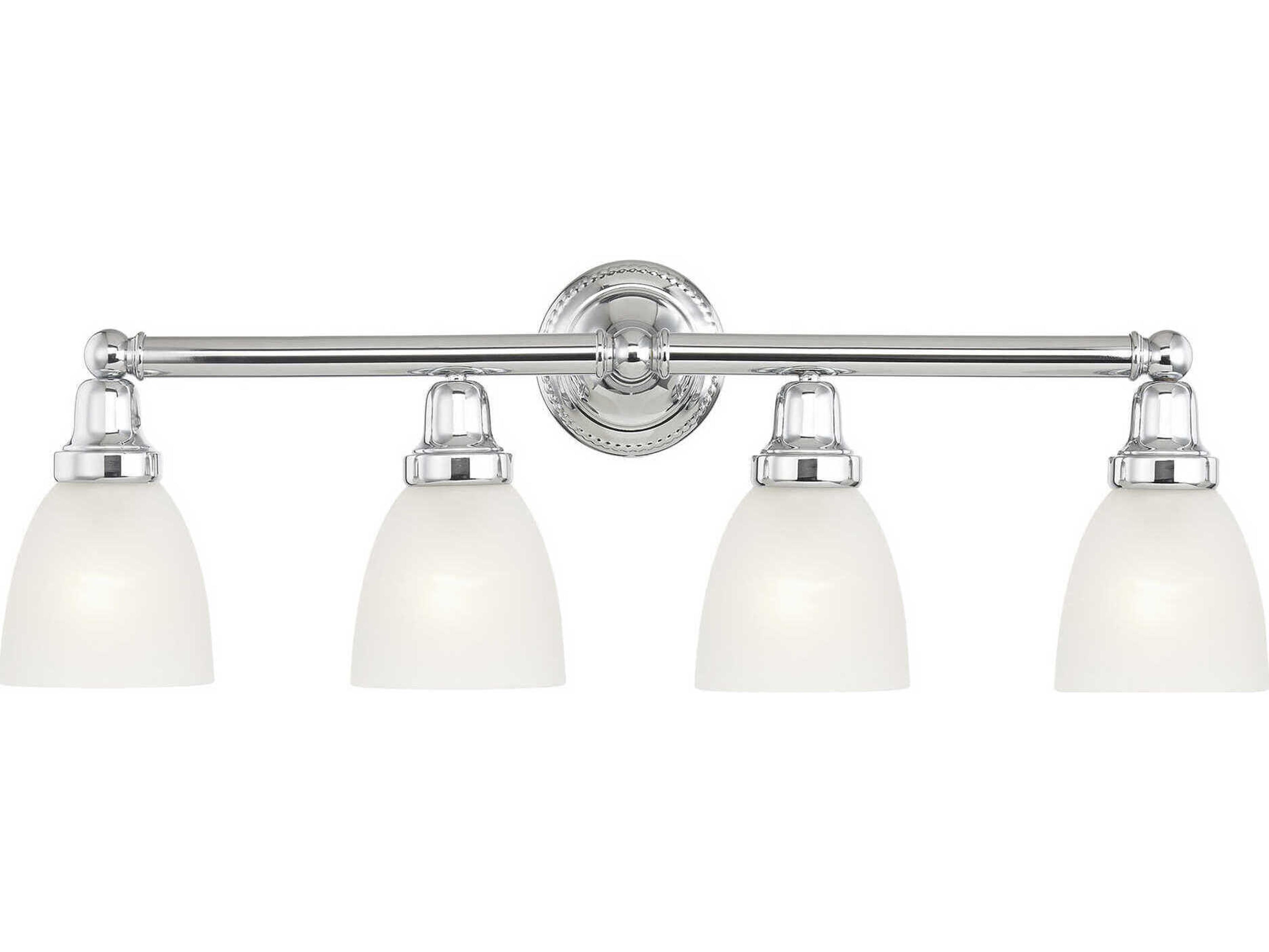 Livex Lighting Classic 4-Light Polished Chrome Glass Vanity Light
