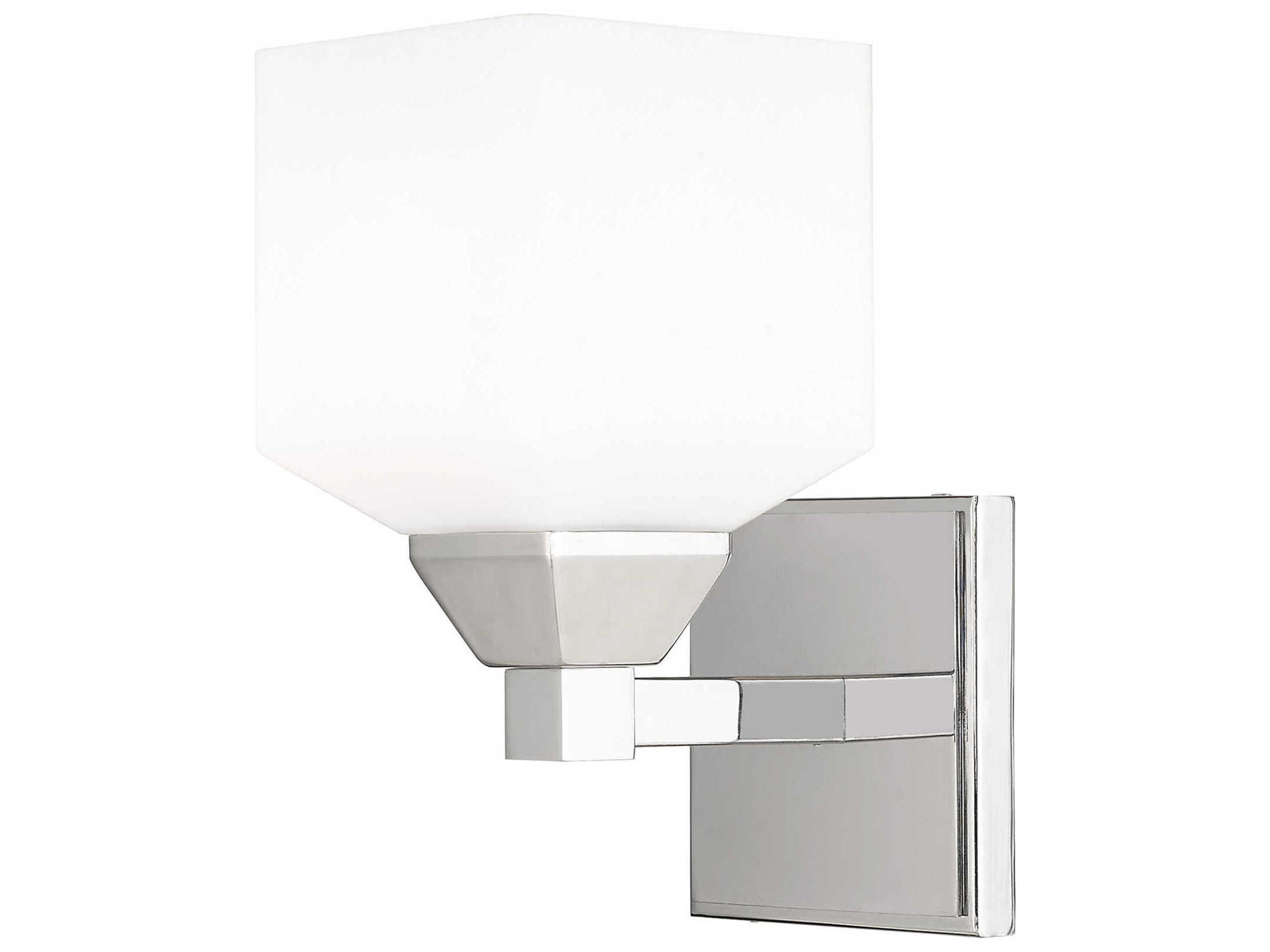 Livex Lighting Aragon 1-Light Polished Chrome Glass Wall Sconce