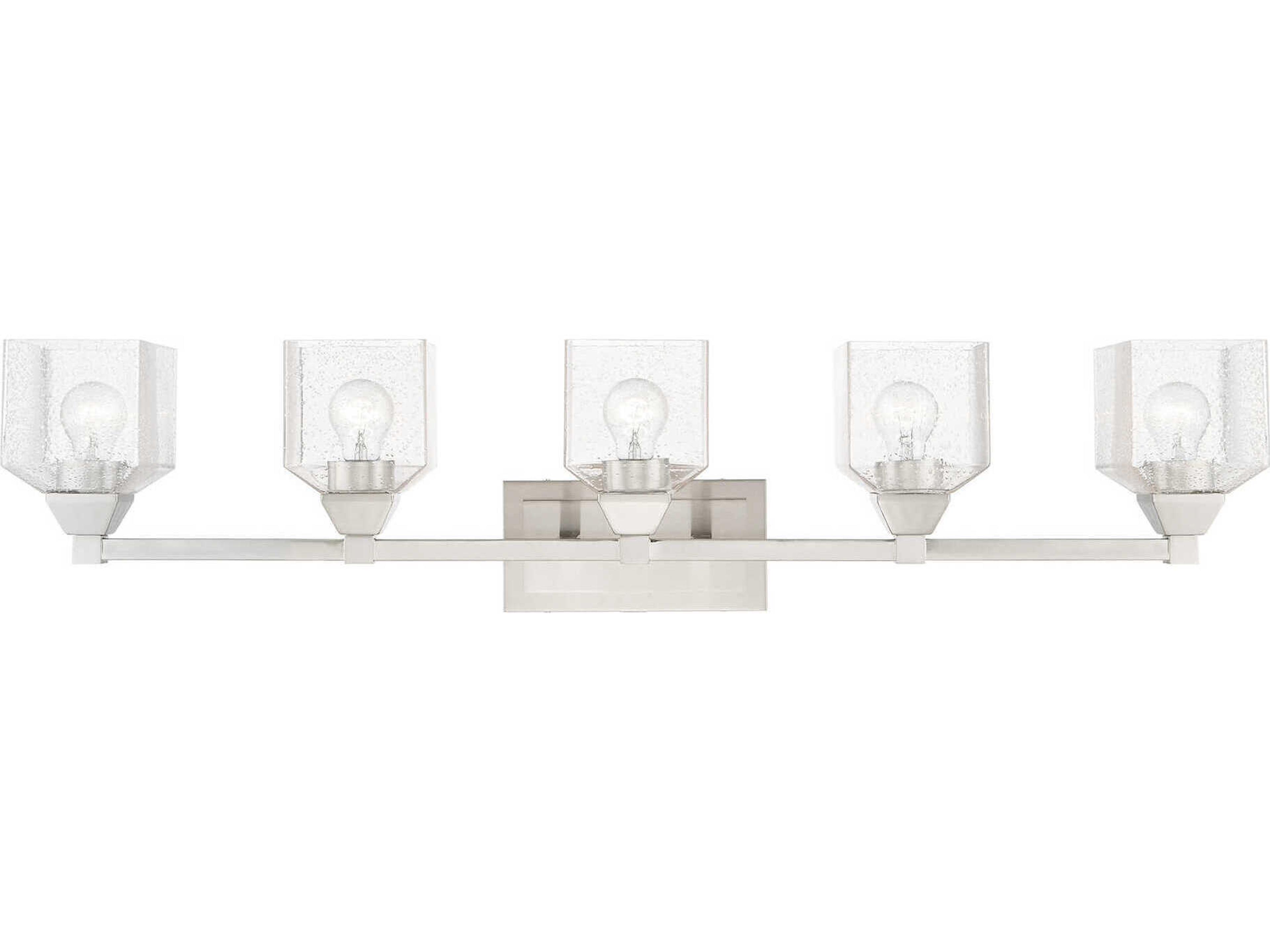 Livex Lighting Aragon 5-Light Brushed Nickel Glass Vanity Light