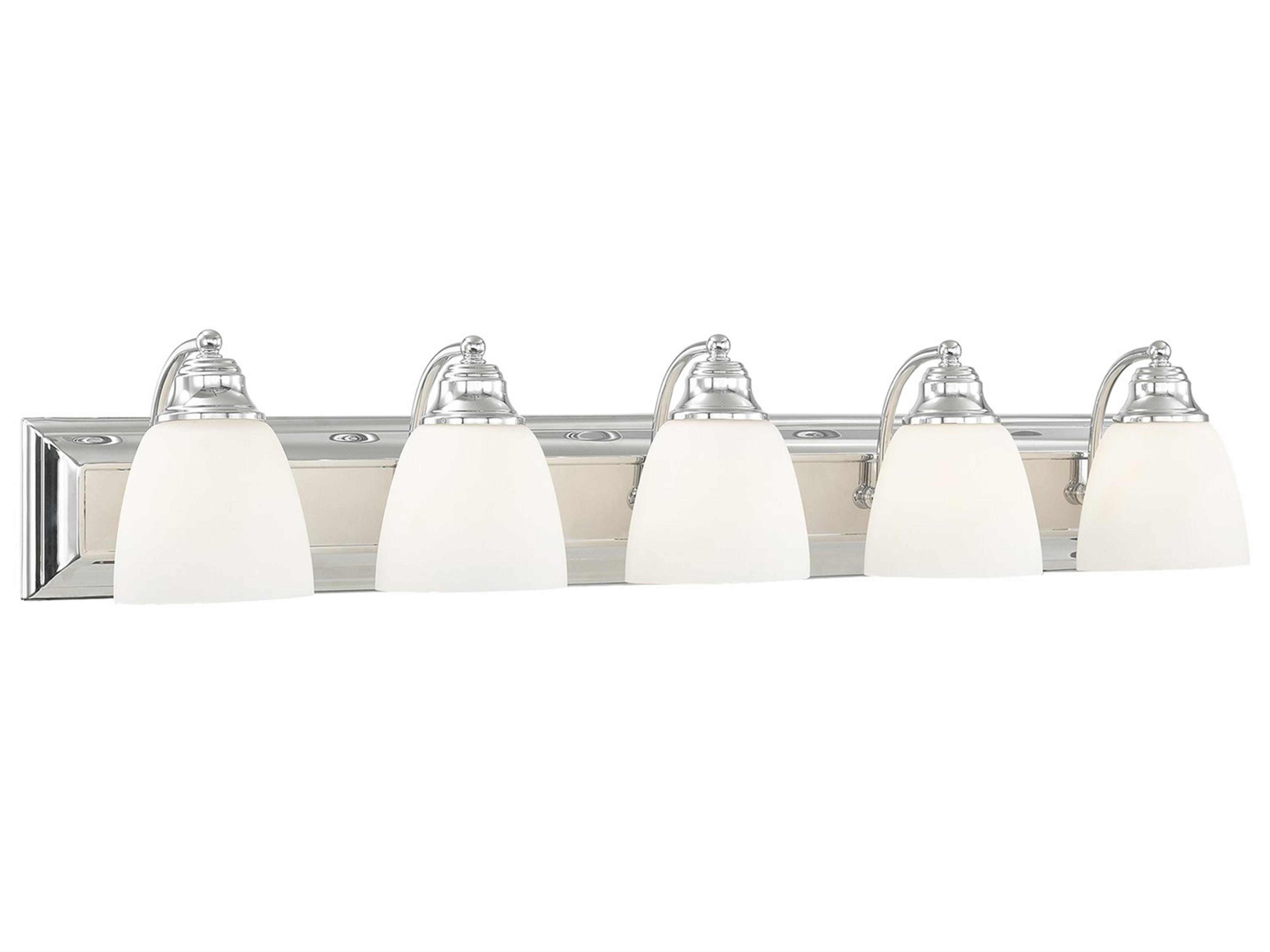 Livex Lighting Springfield 5-Light Polished Chrome Glass Vanity Light