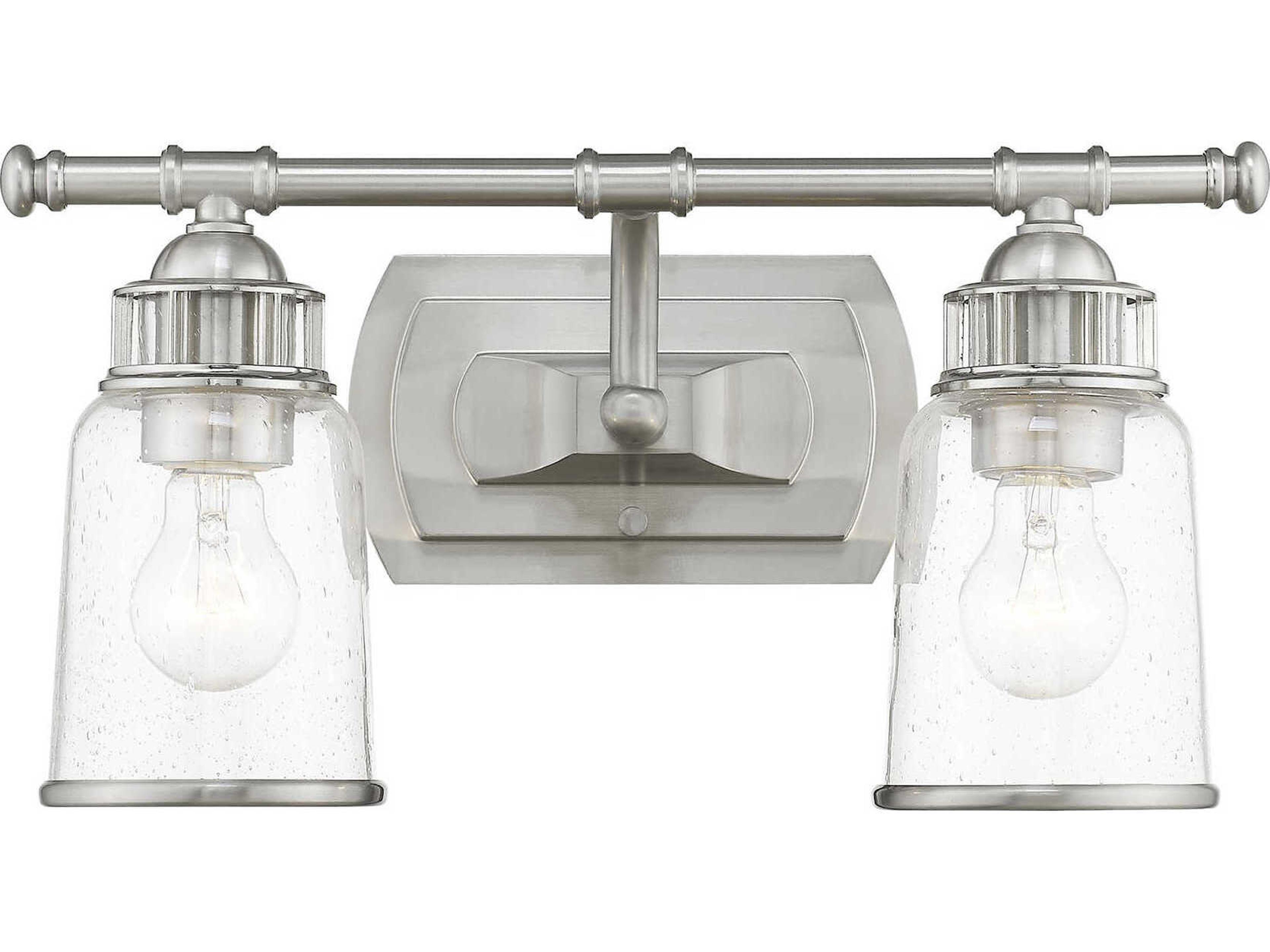 Livex Lighting Lawrenceville 2-Light Brushed Nickel Clear Glass Vanity Light