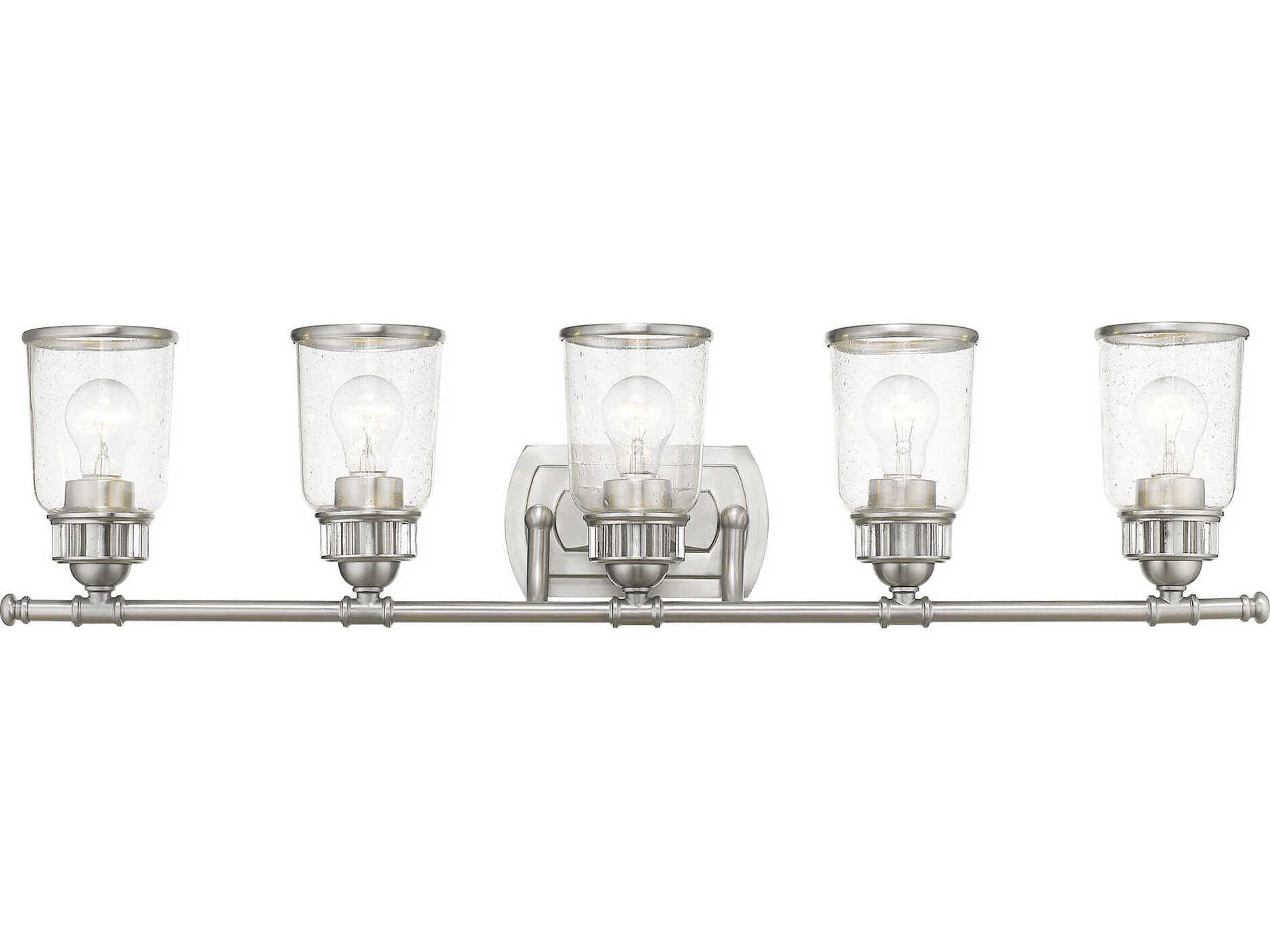 Livex Lighting Lawrenceville 5-Light Brushed Nickel Clear Glass Vanity Light