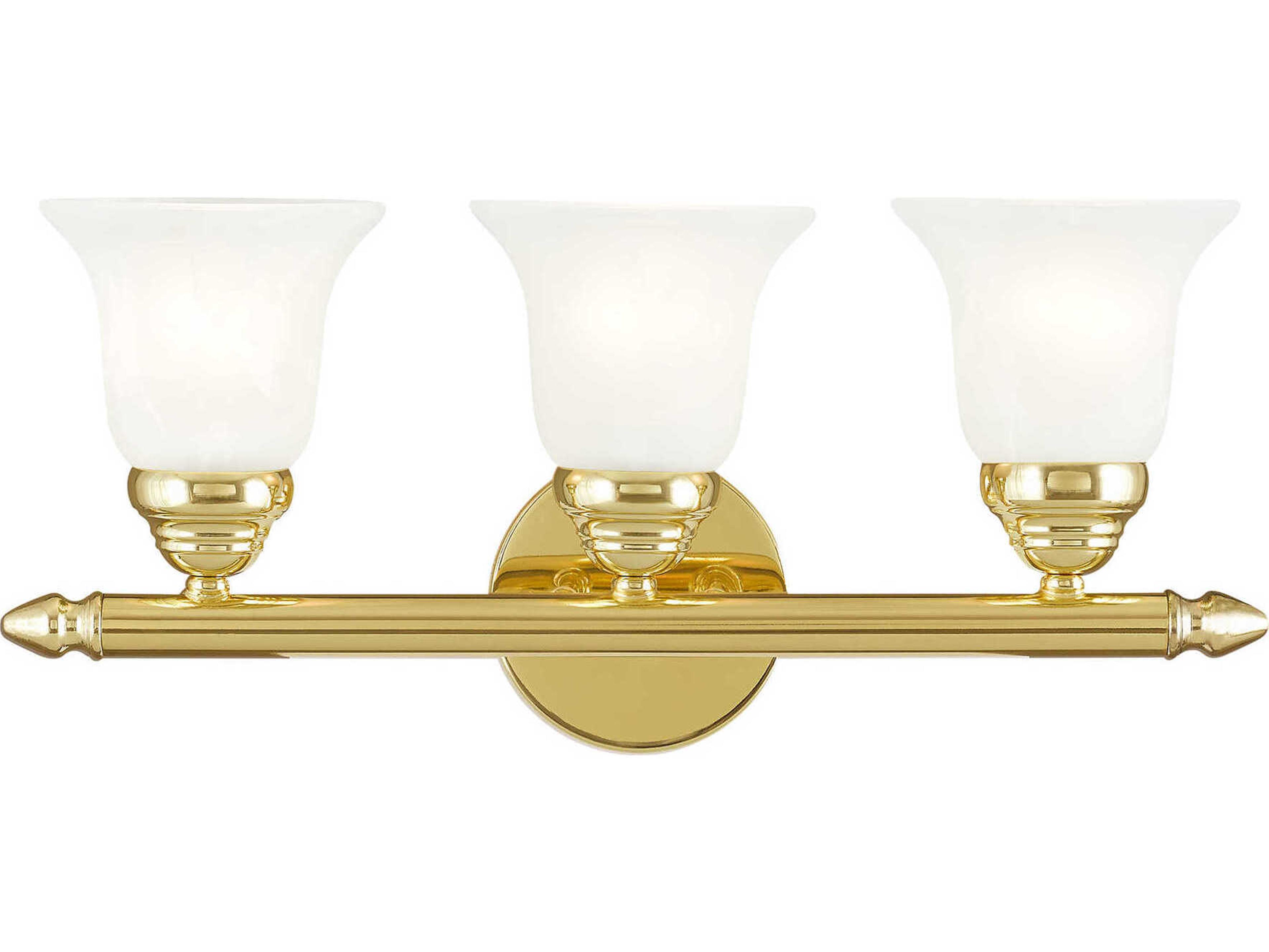 Livex Lighting Neptune 3-Light Polished Brass Glass Vanity Light