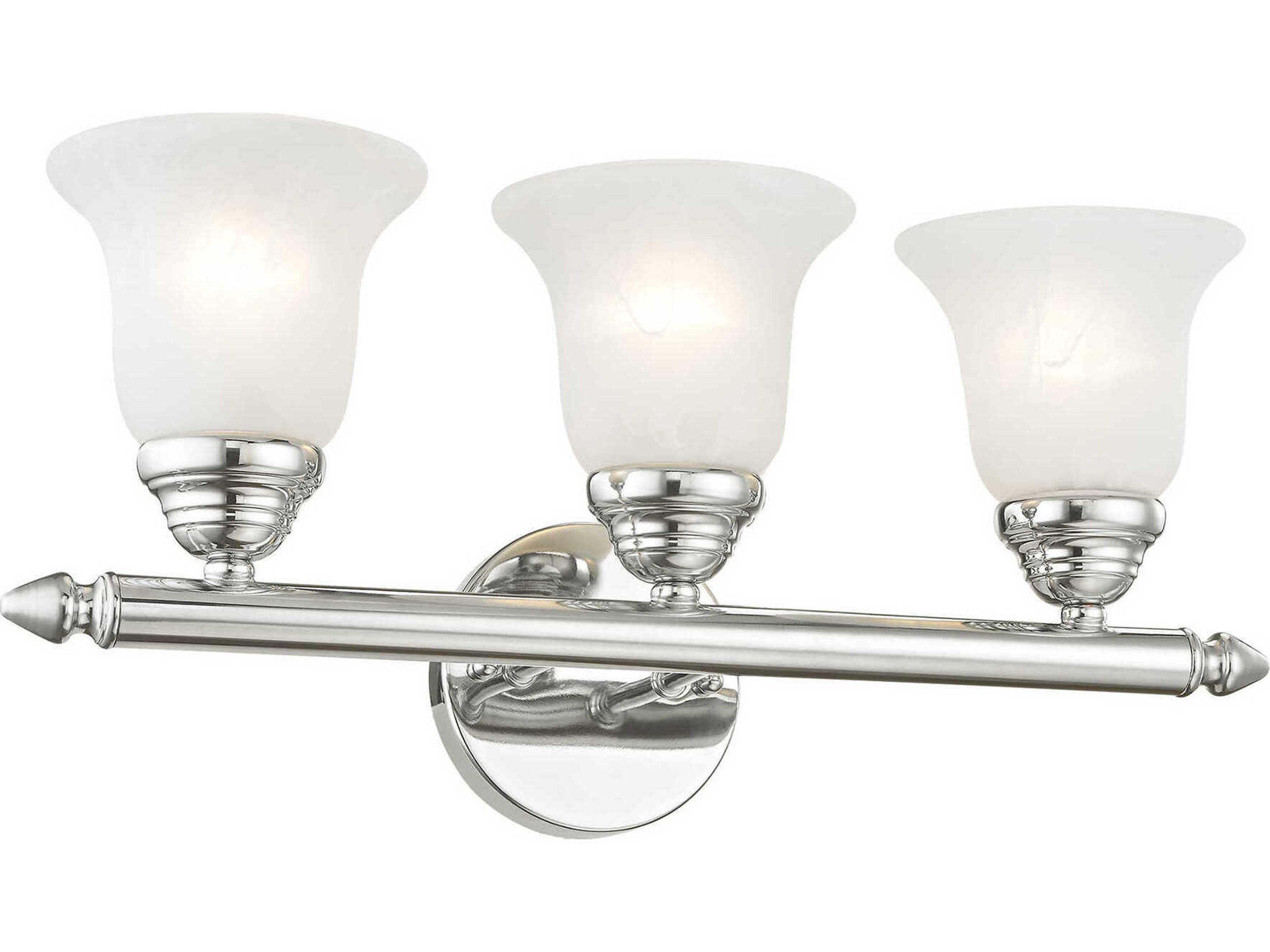 Livex Lighting Neptune 3-Light Polished Chrome Glass Vanity Light
