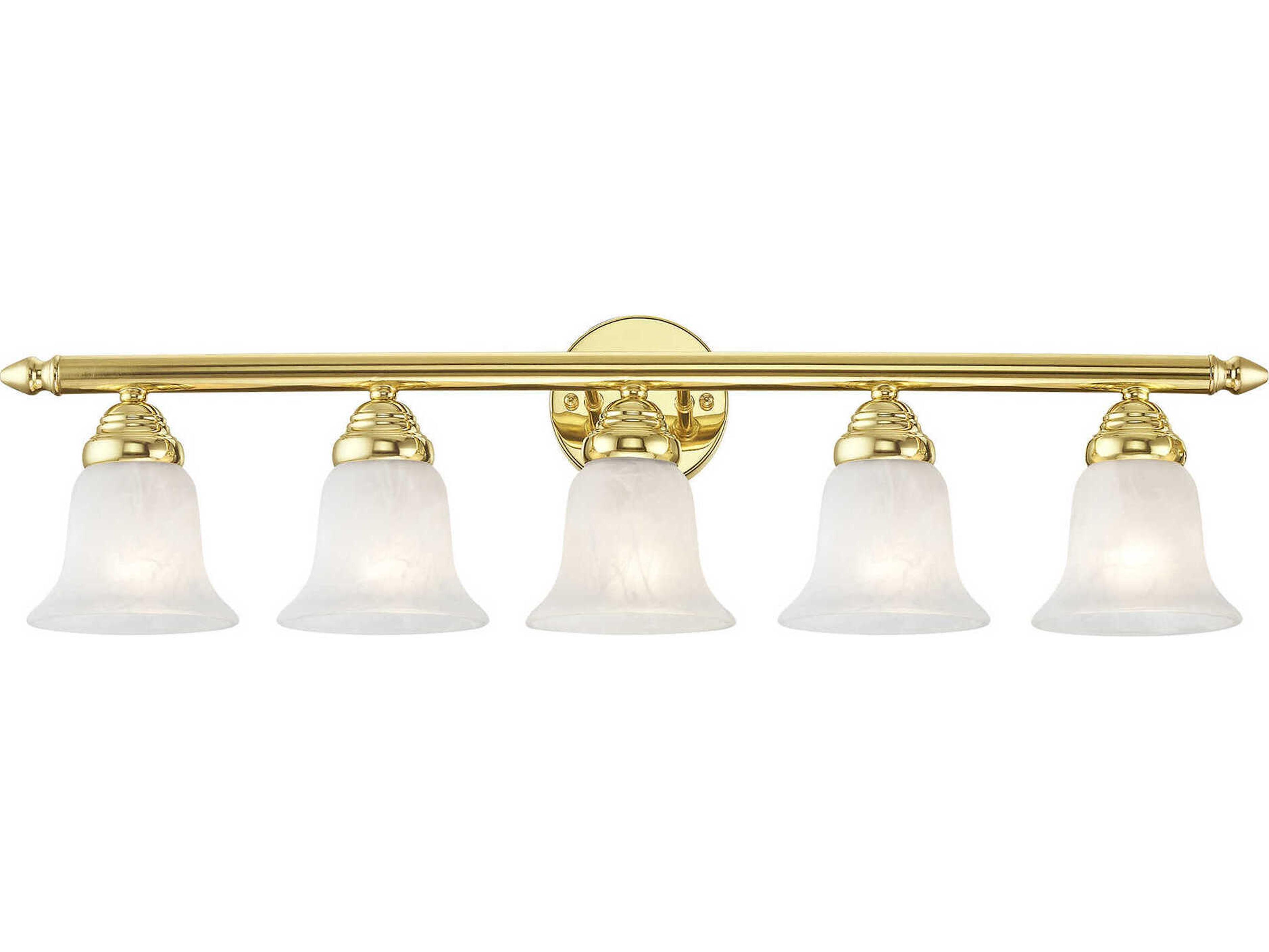 Livex Lighting Neptune 5-Light Polished Brass Glass Vanity Light