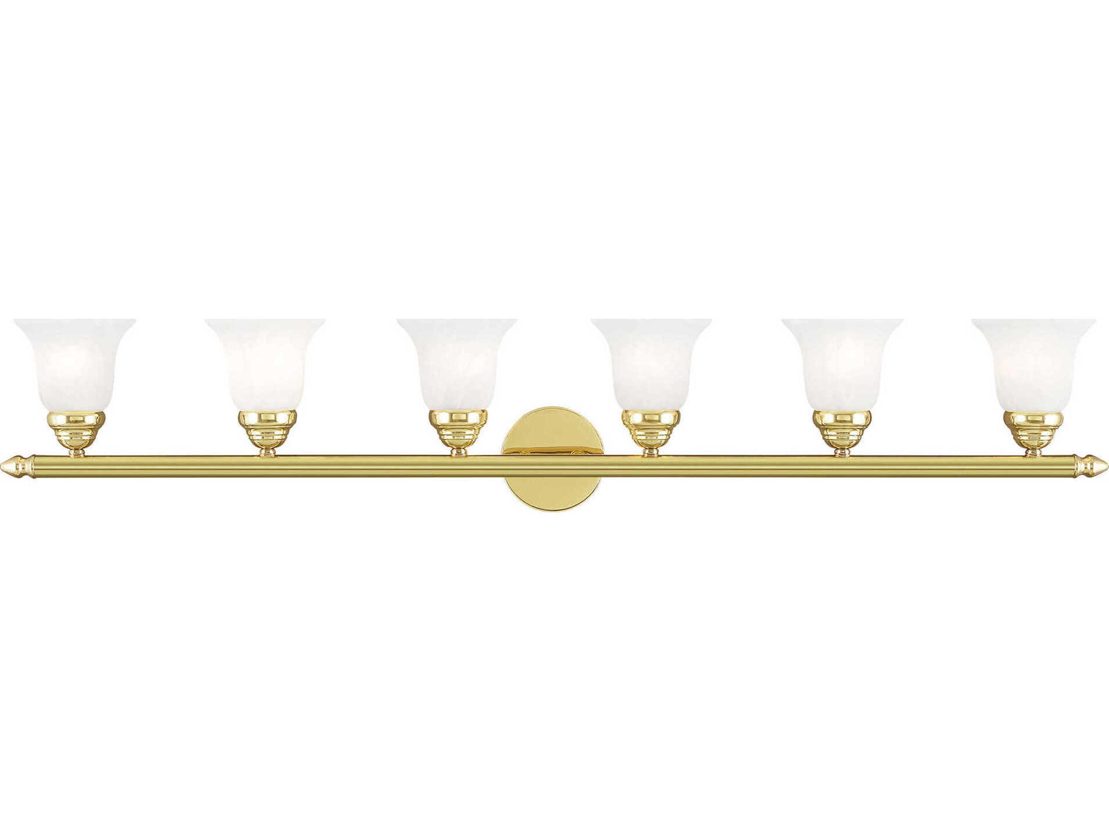 Livex Lighting Neptune 6-Light Polished Brass Glass Vanity Light