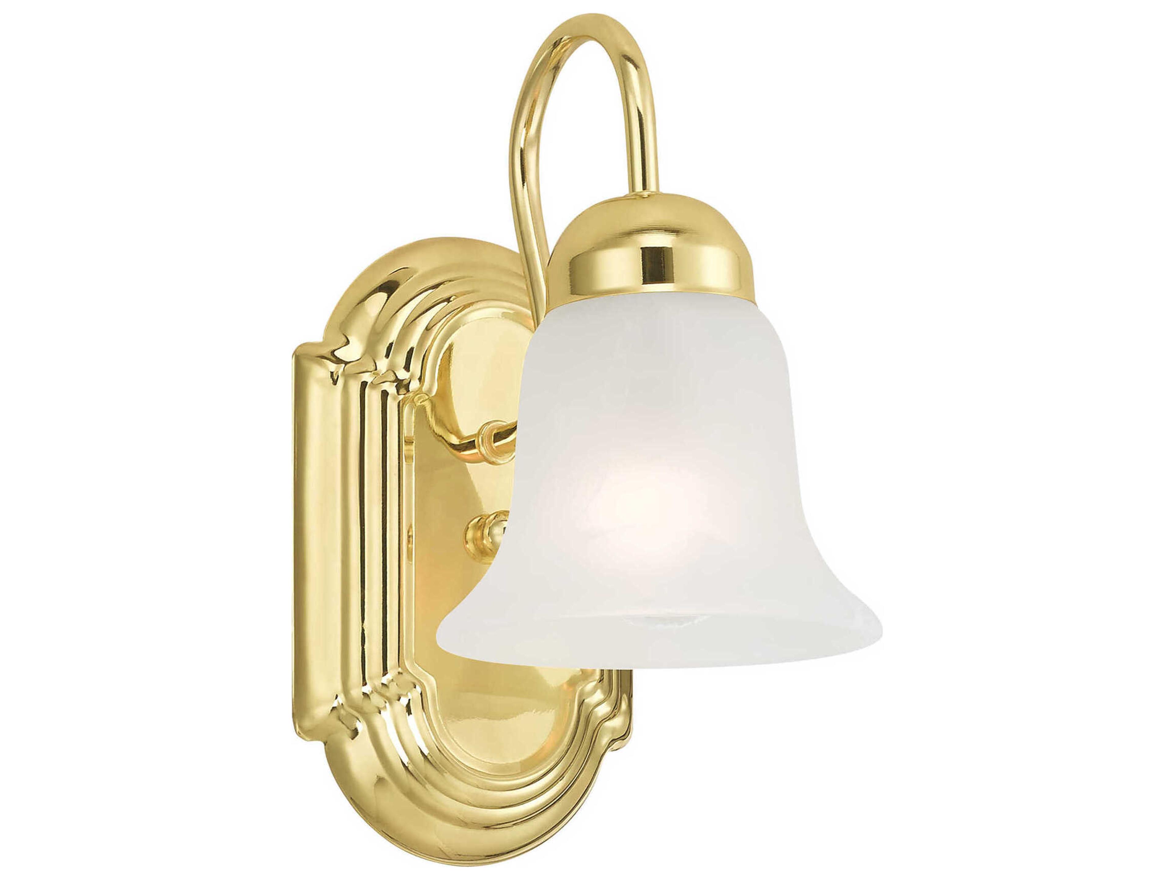 Livex Lighting Riviera 1-Light Polished Brass Glass Wall Sconce