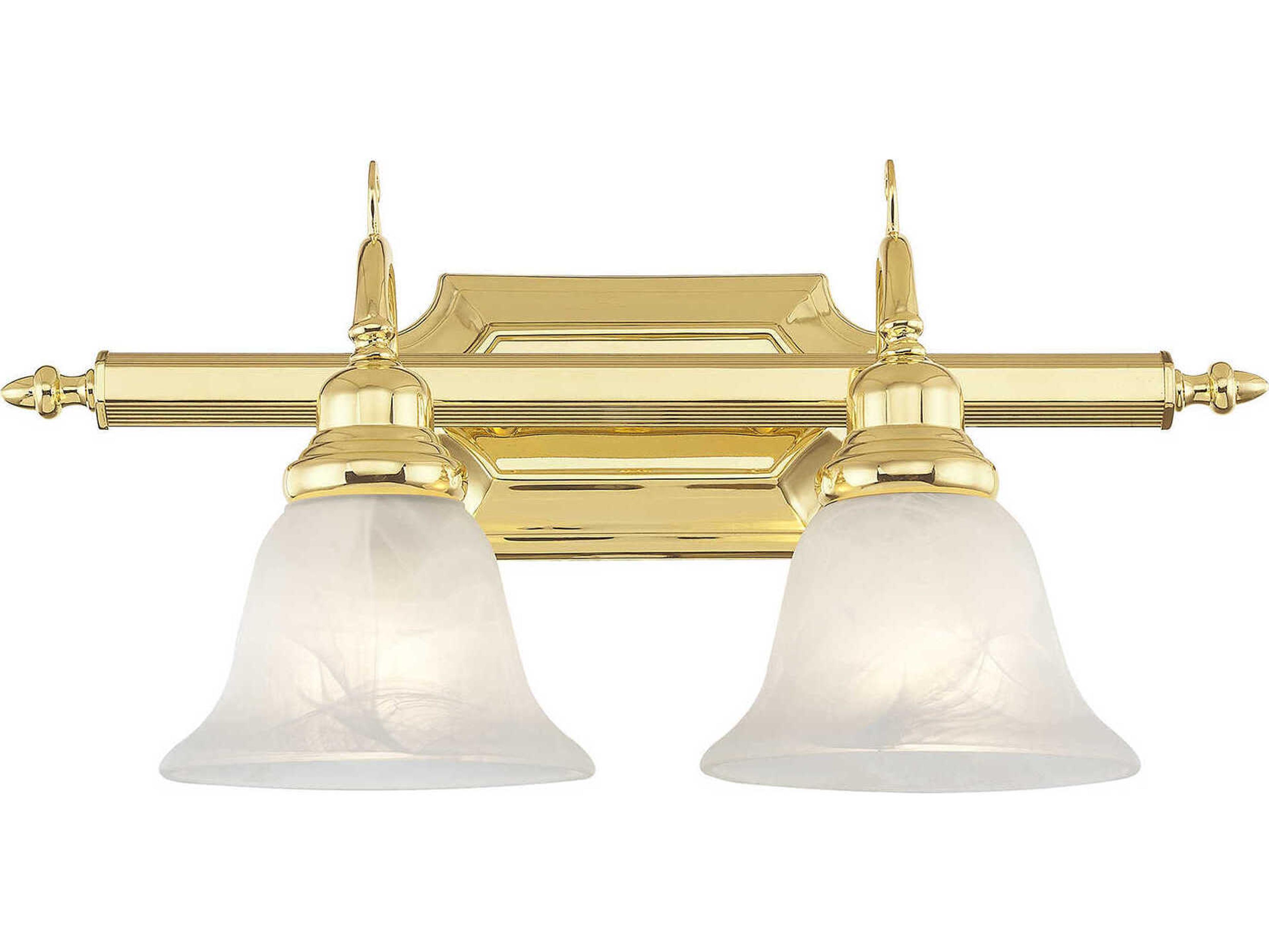 Livex Lighting French Regency 2-Light Polished Brass Glass Vanity Light