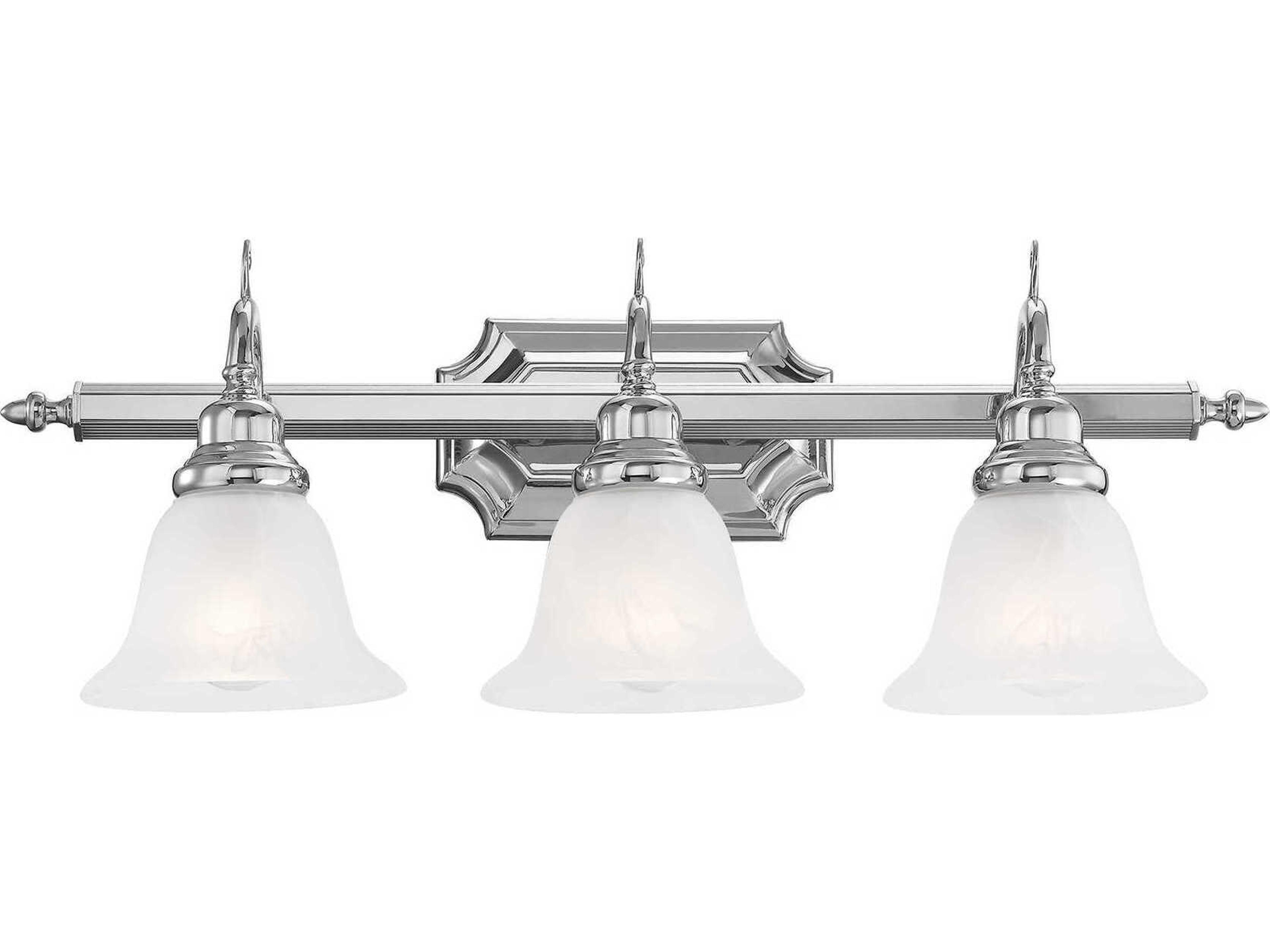 Livex Lighting French Regency 3-Light Polished Chrome Glass Vanity Light