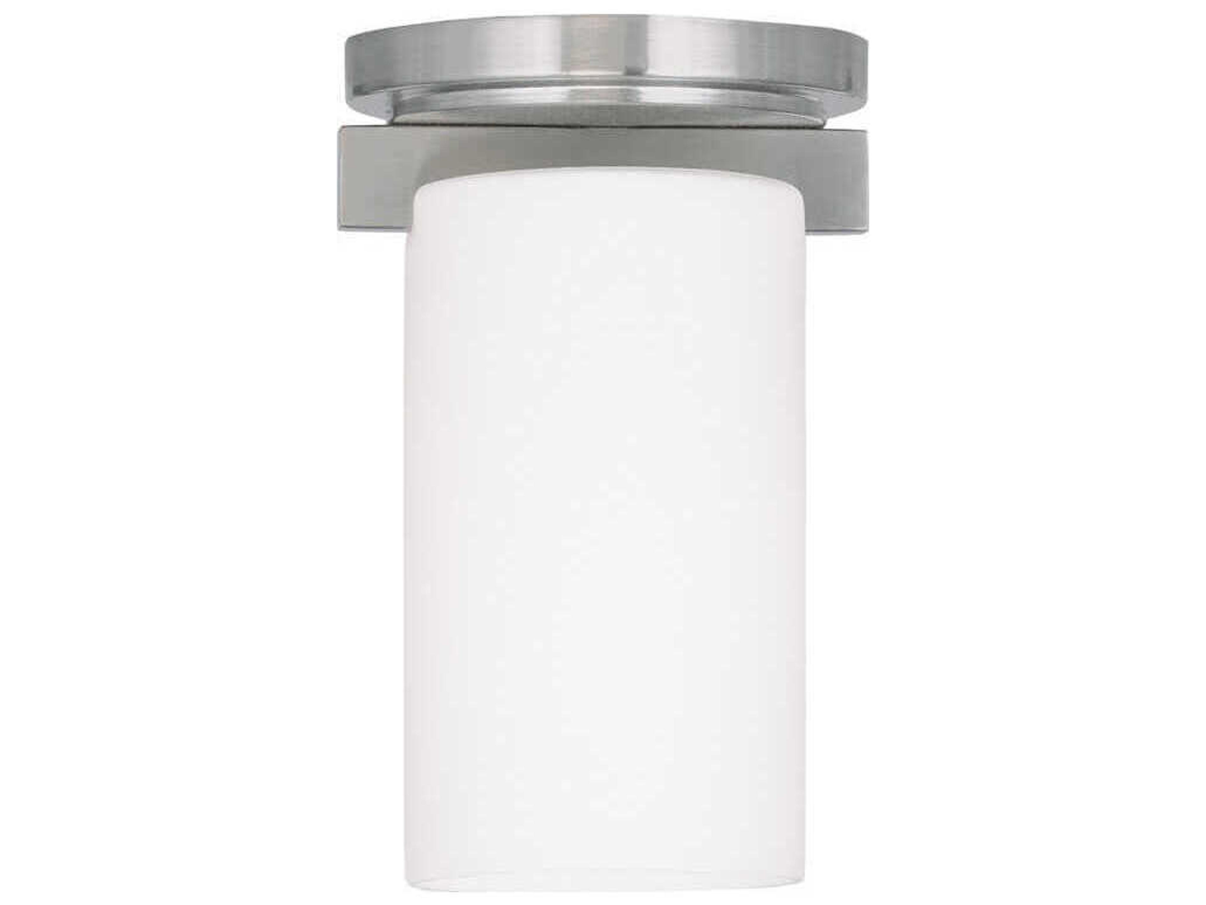 Livex Lighting Astoria 1-Light Brushed Nickel Glass Cylinder Flush Mount