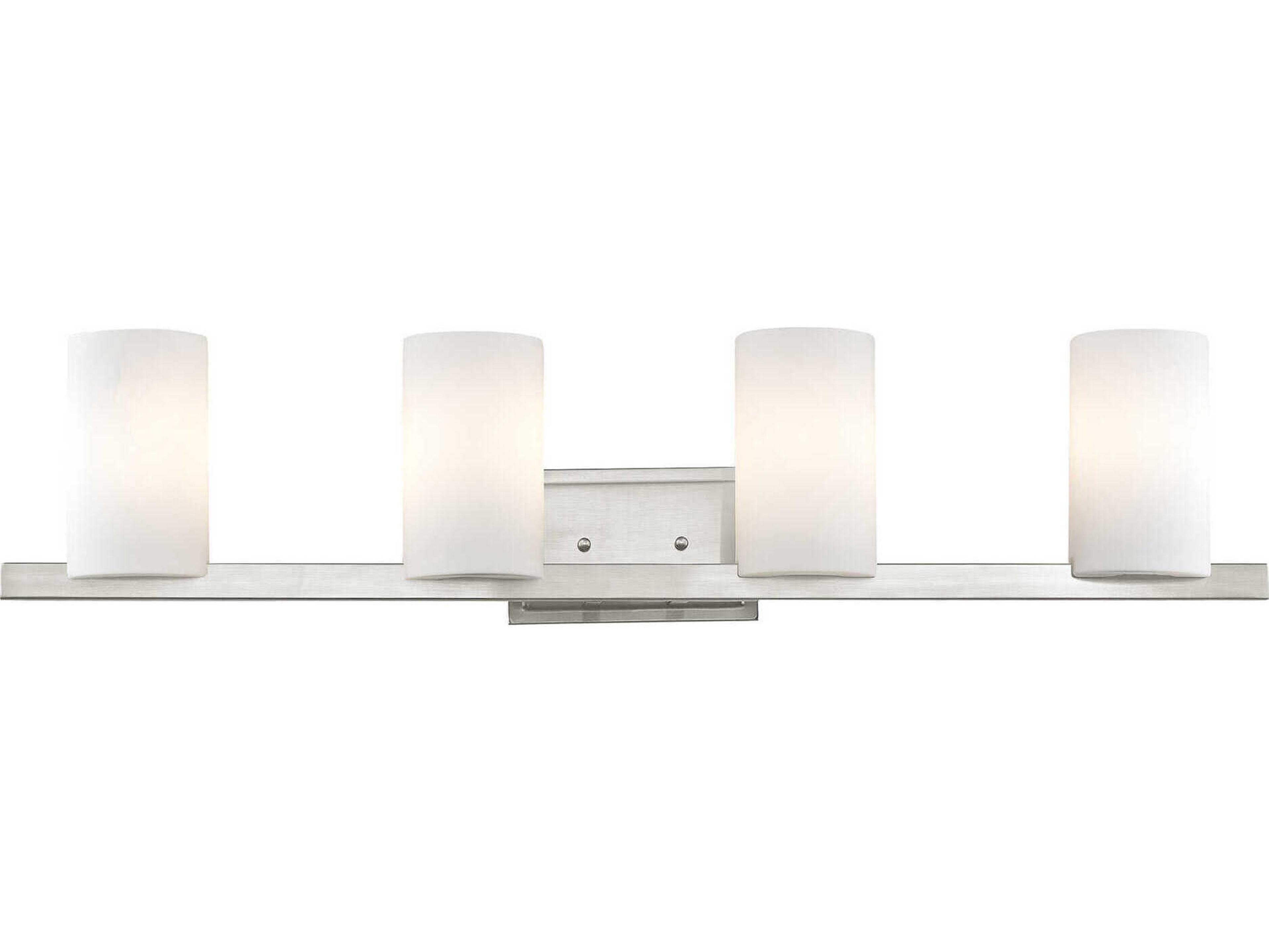 Livex Lighting Astoria 4-Light Brushed Nickel Glass Vanity Light