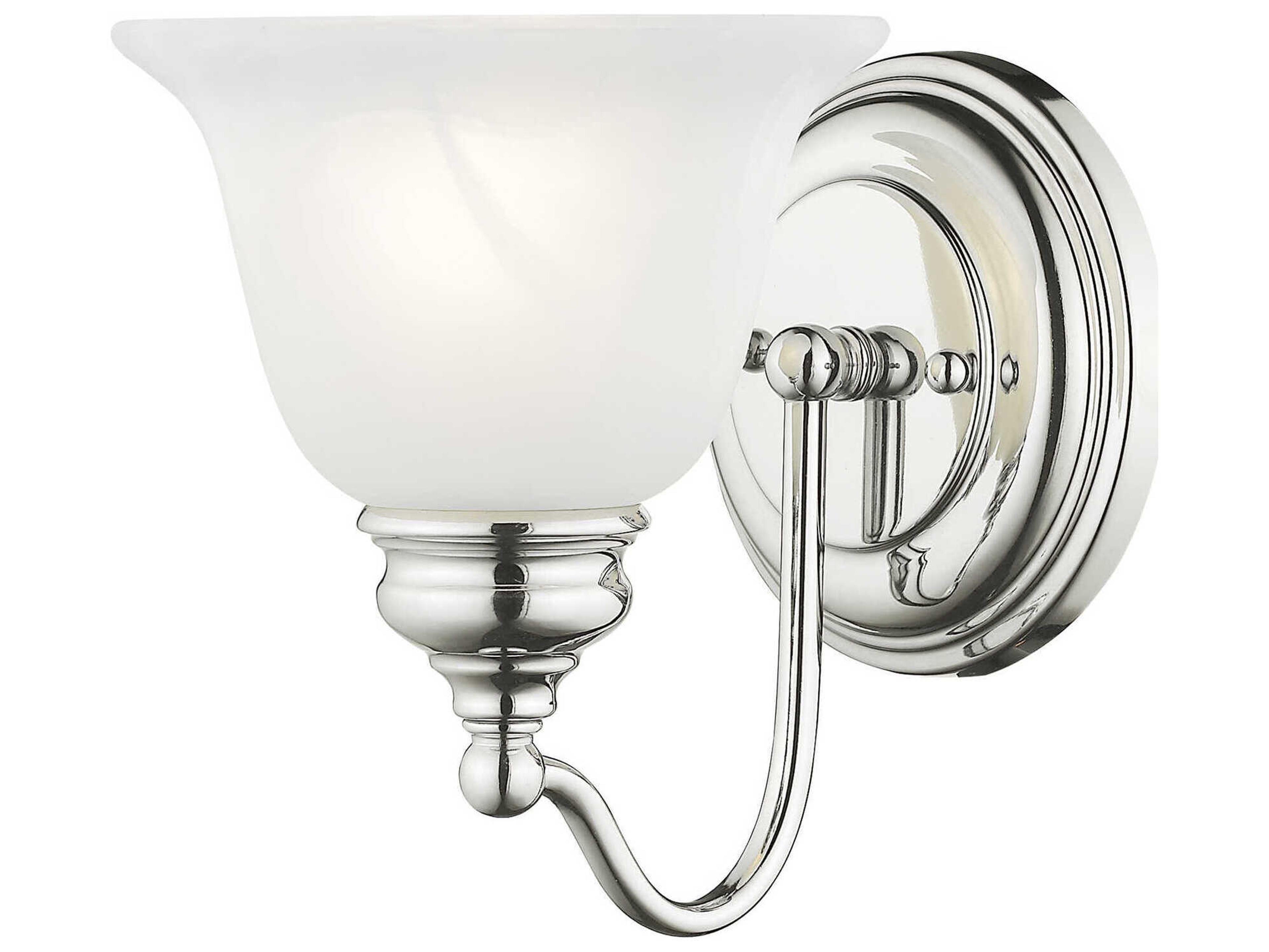 Livex Lighting Essex 1-Light Polished Chrome Glass Wall Sconce