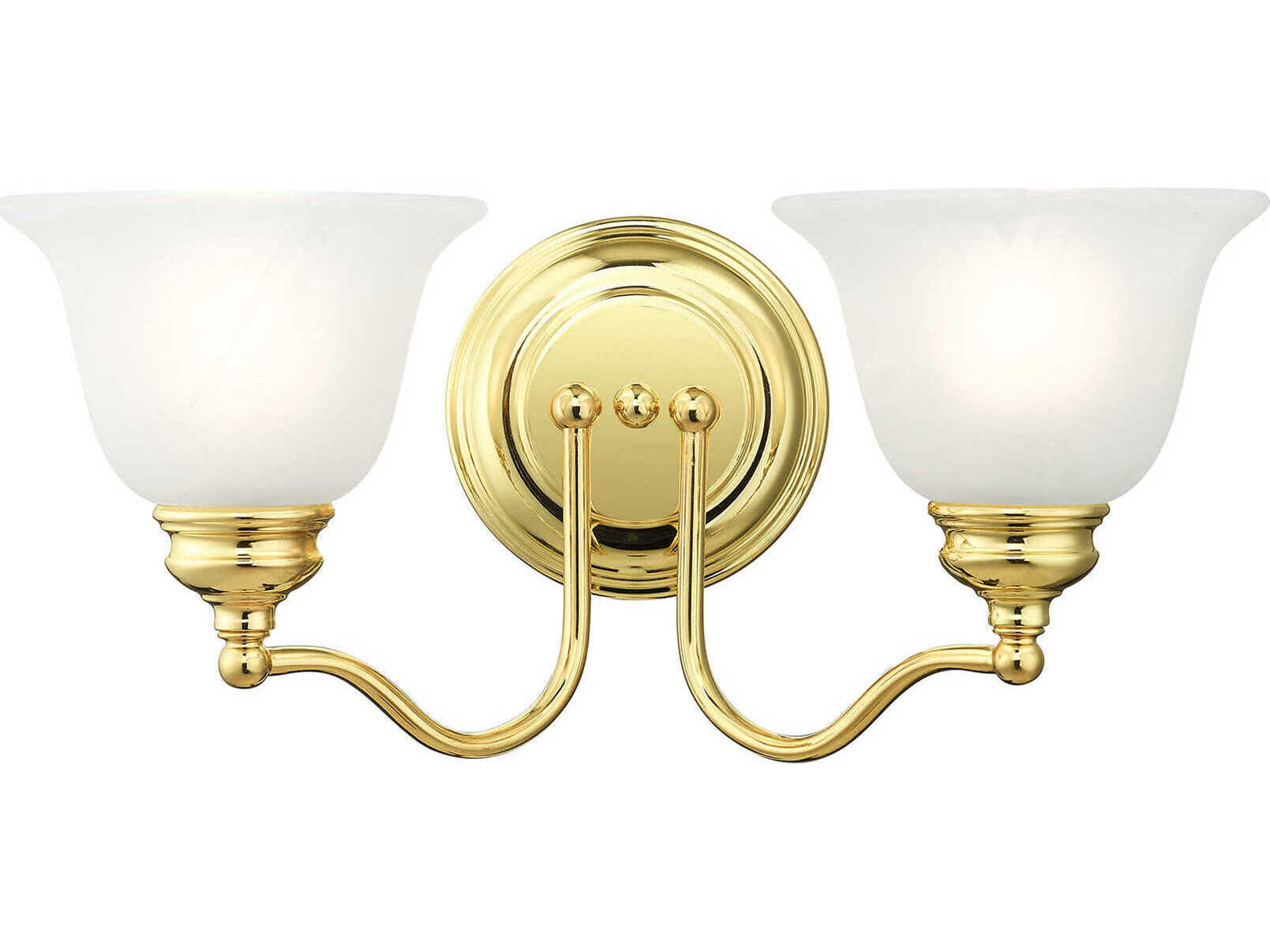 Livex Lighting Essex 2-Light Polished Brass Glass Vanity Light