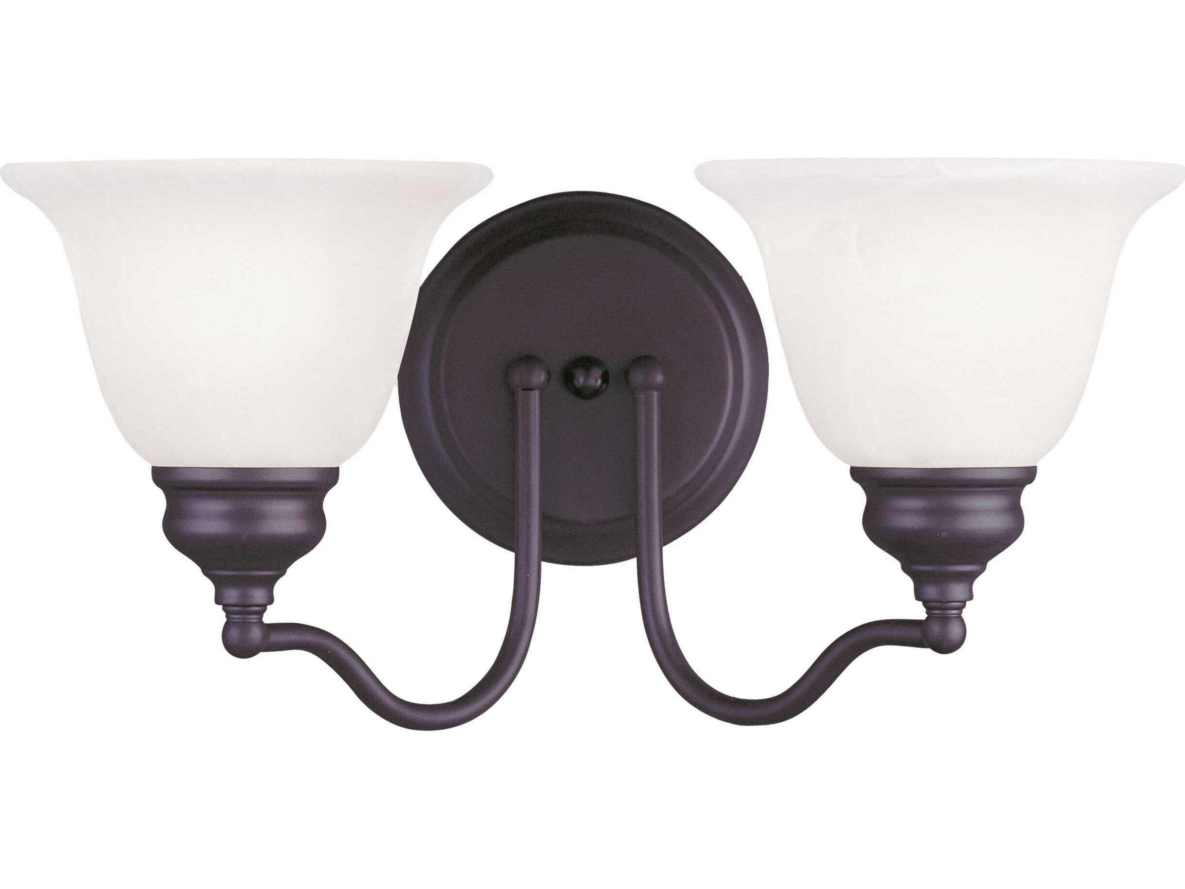 Livex Lighting Essex 2-Light Bronze Glass Vanity Light