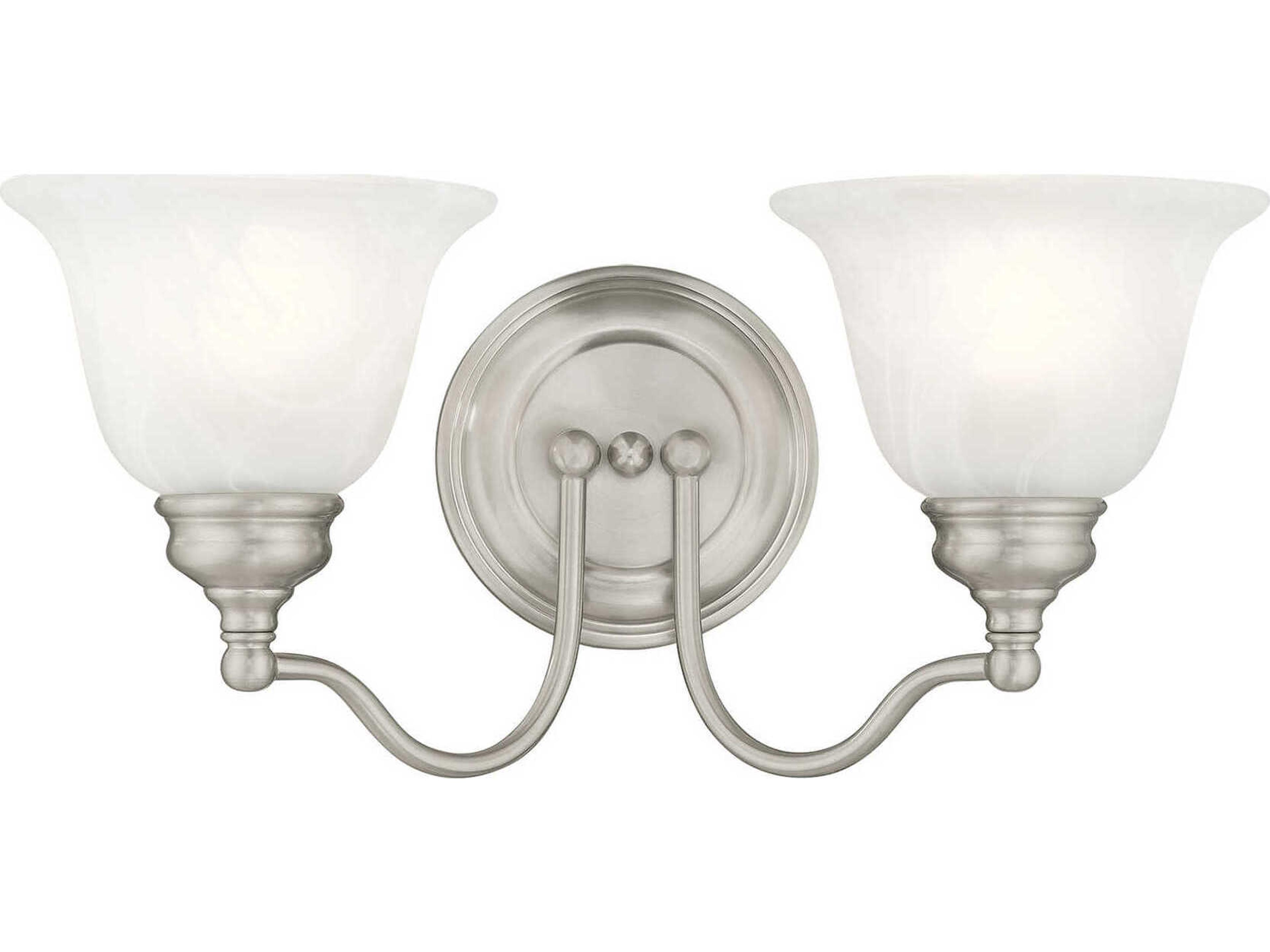 Livex Lighting Essex 2-Light Brushed Nickel Glass Vanity Light