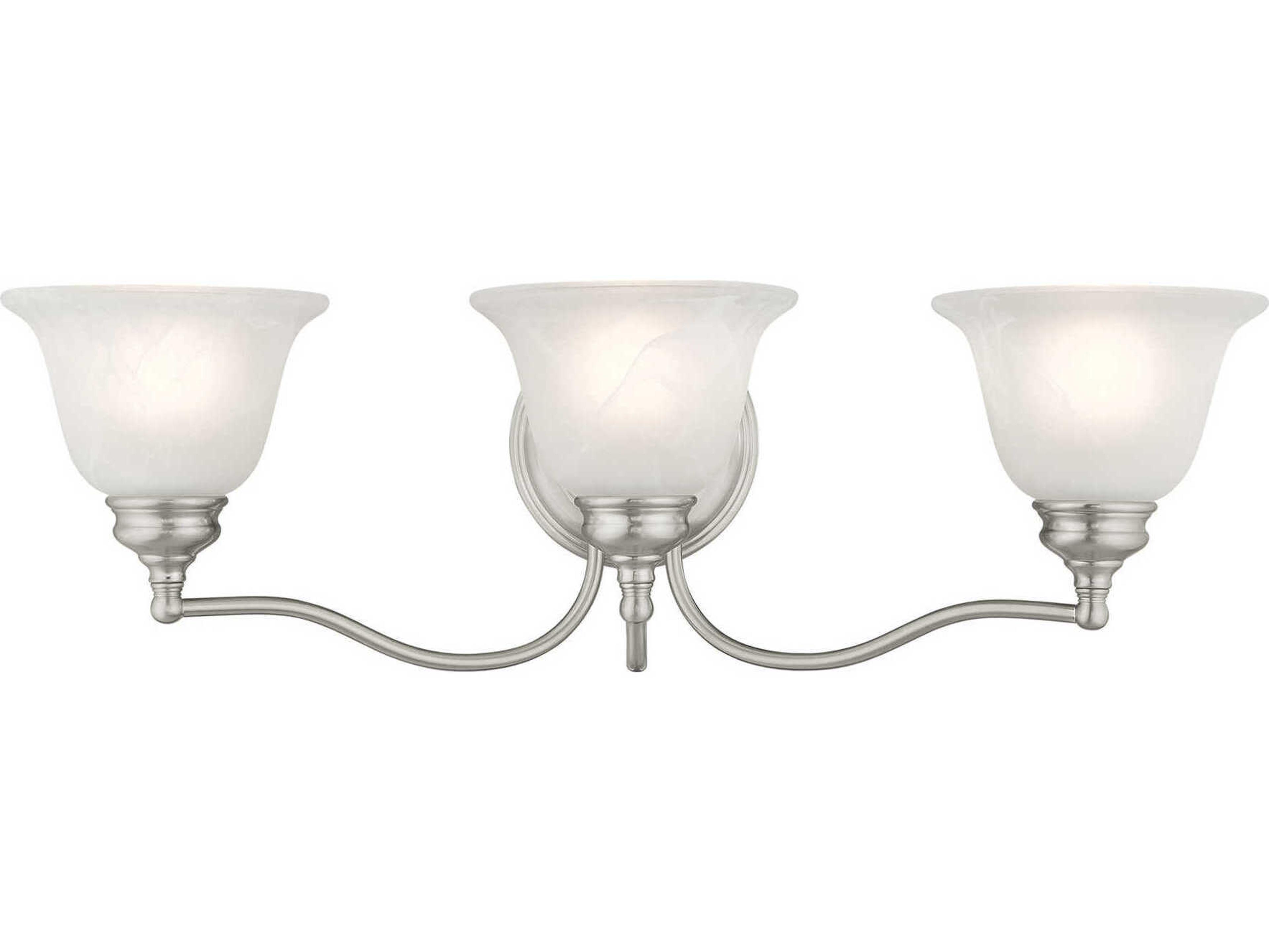 Livex Lighting Essex 3-Light Brushed Nickel Glass Vanity Light