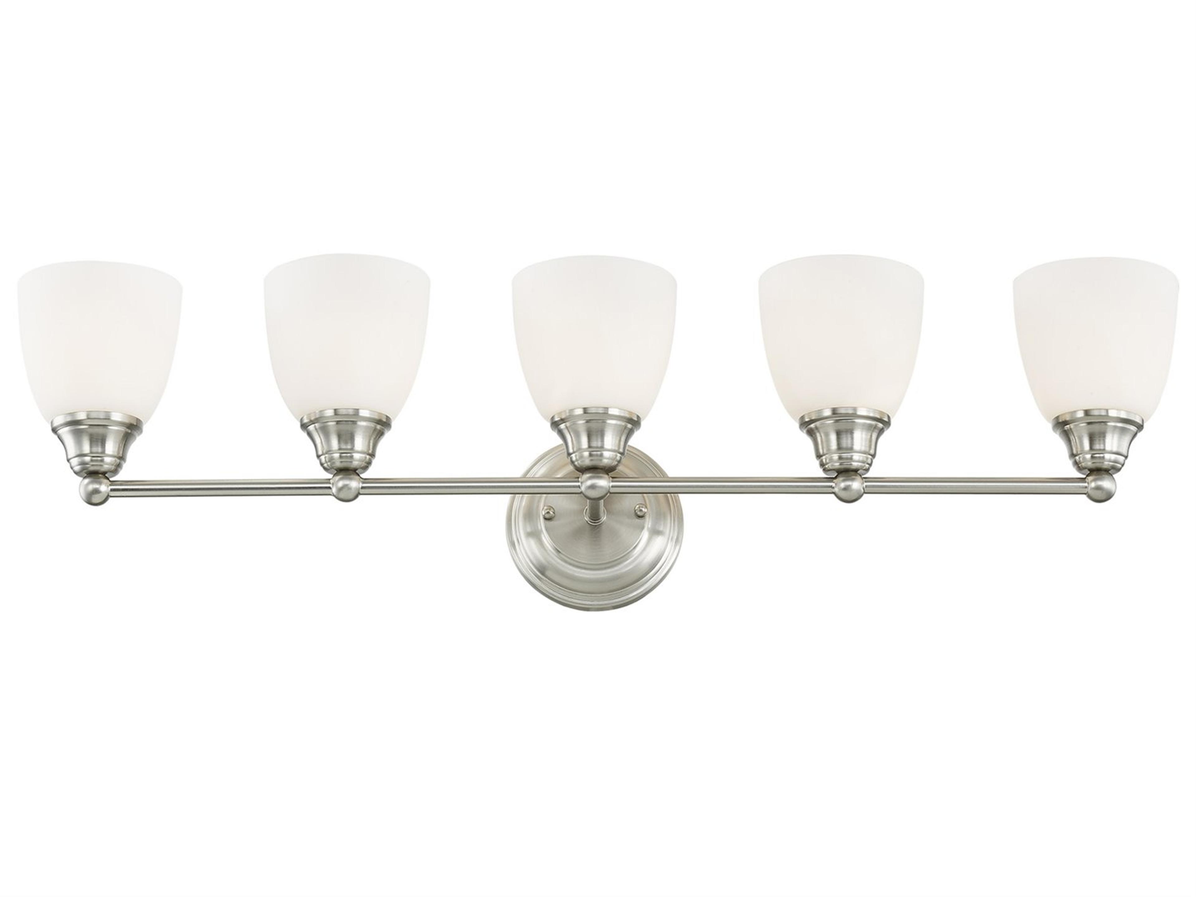 Livex Lighting Somerville 5-Light Brushed Nickel Glass Vanity Light