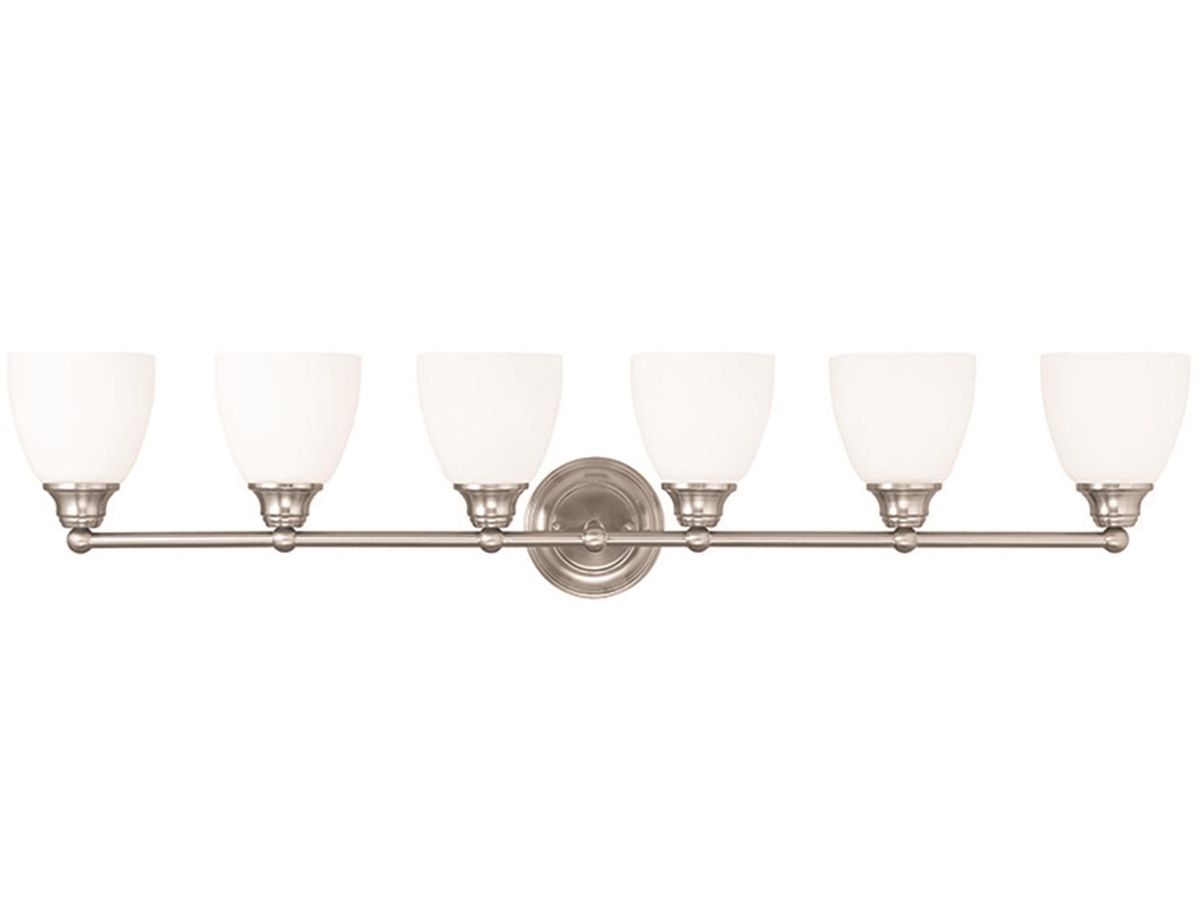 Livex Lighting Somerville 6-Light Brushed Nickel Glass Vanity Light