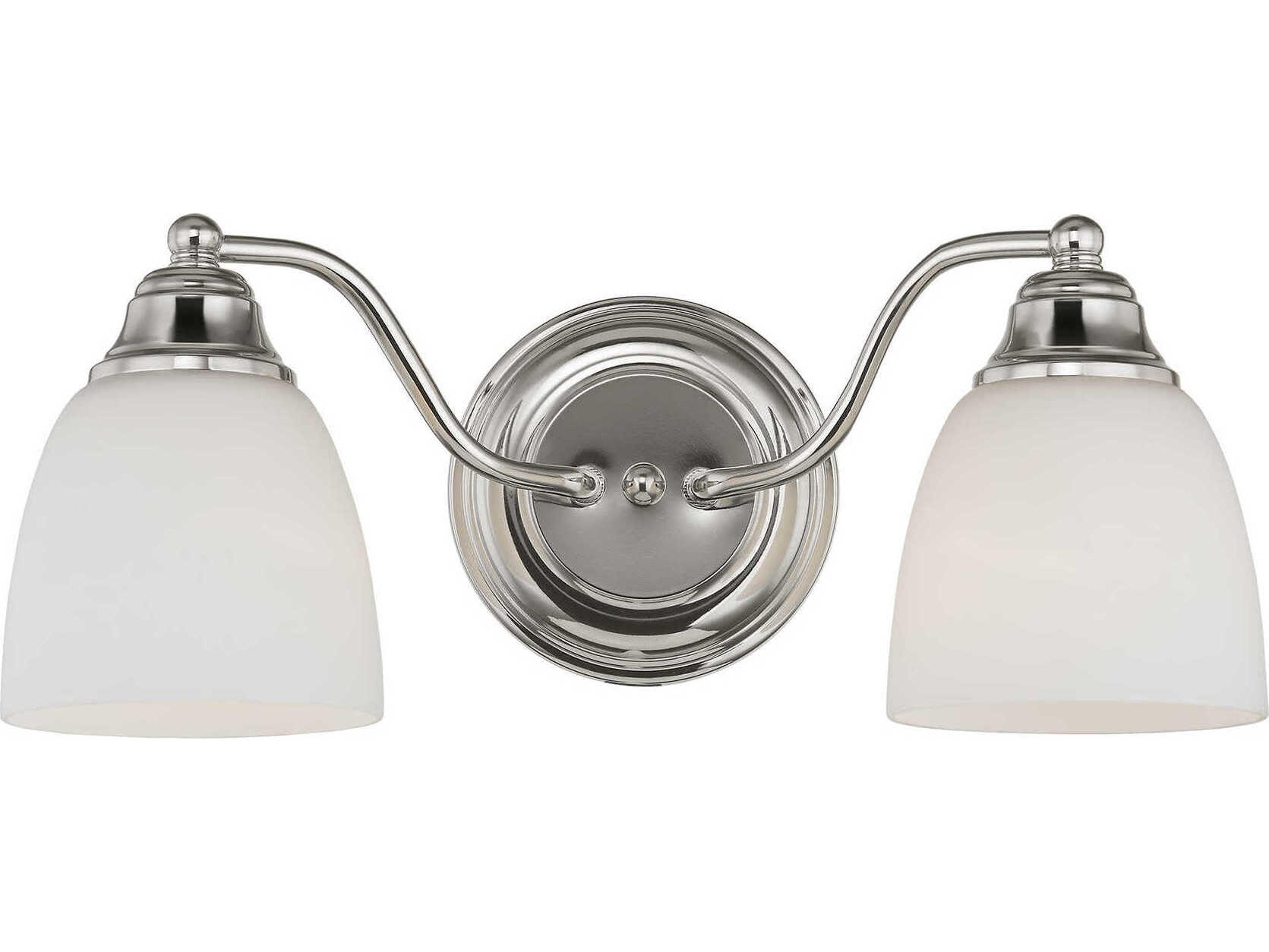 Livex Lighting Somerville 2-Light Polished Chrome Glass Vanity Light