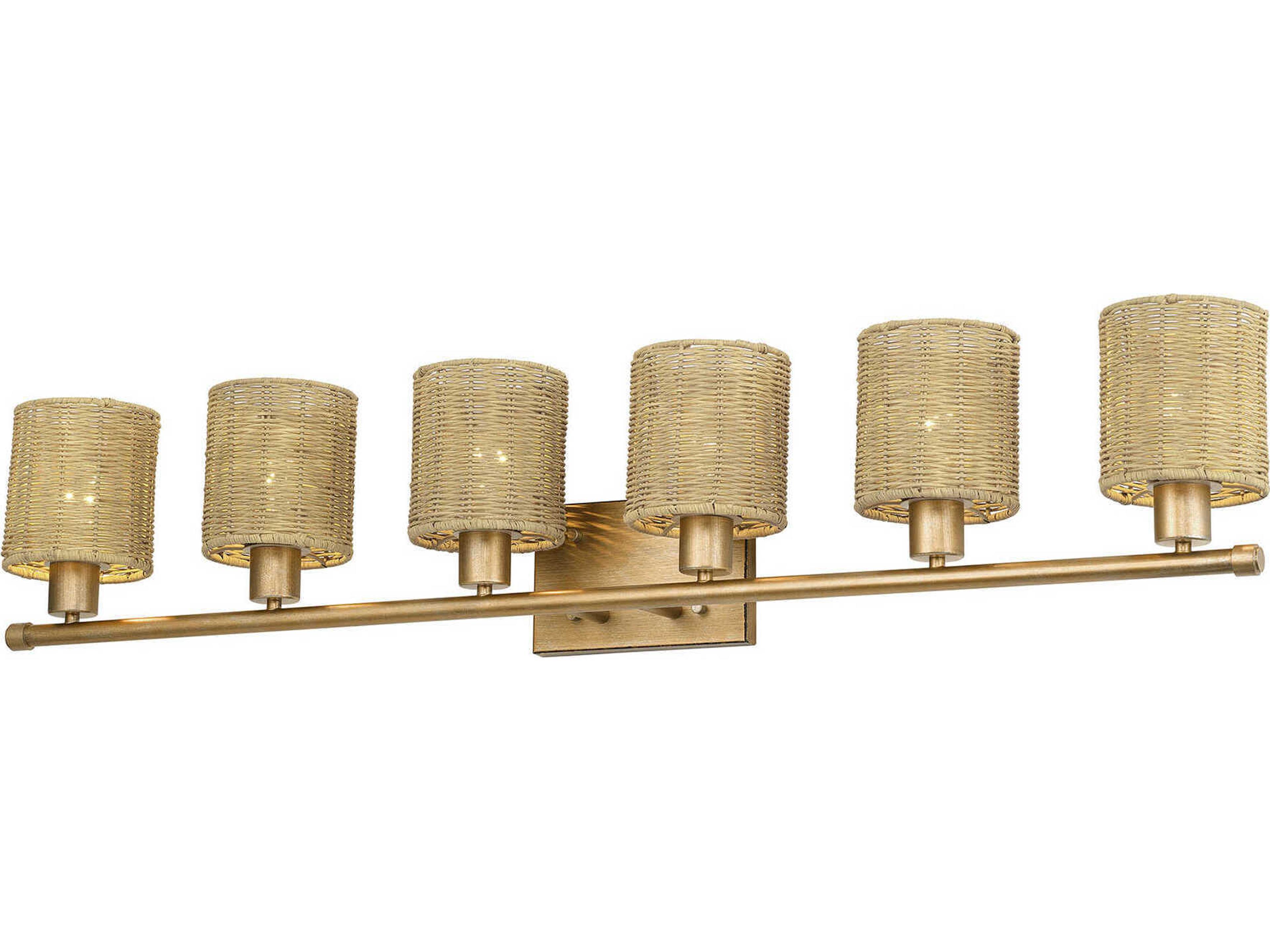 Livex Lighting Weavington 6-Light Antique Gold Leaf Vanity Light