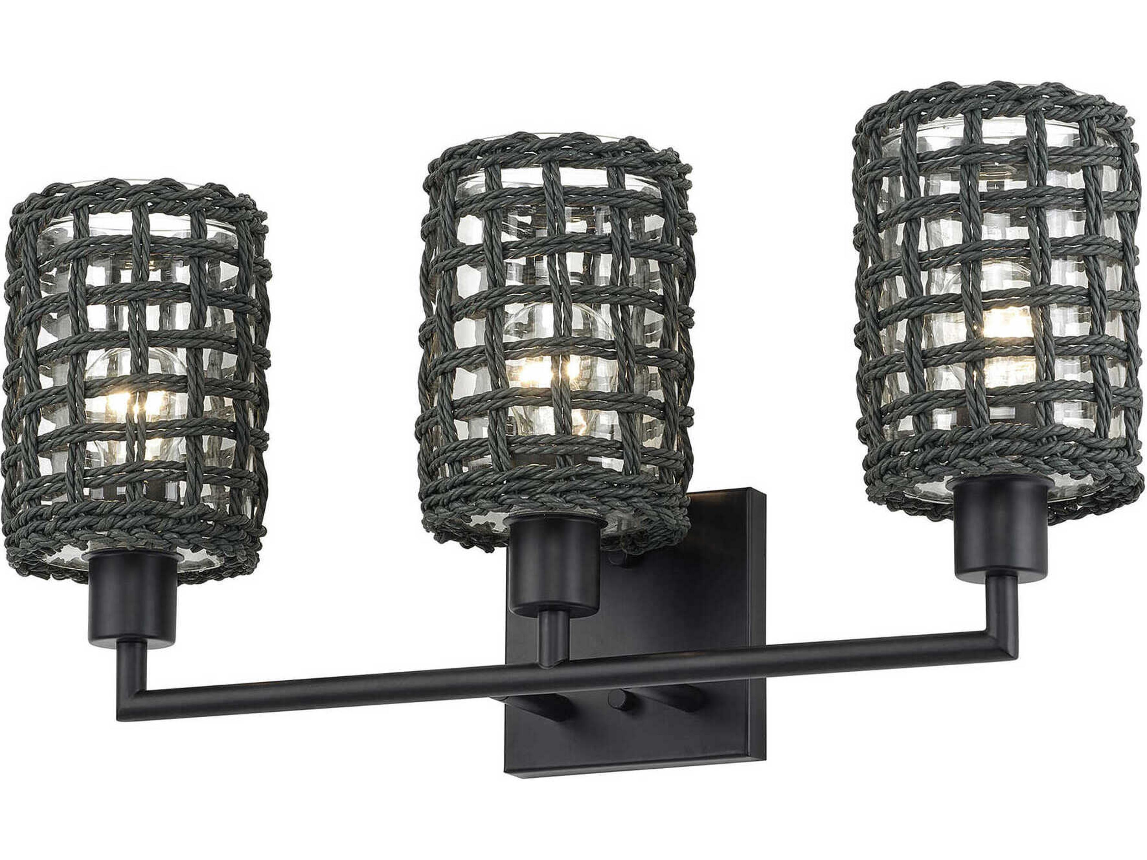 Livex Lighting Twinewell 3-Light Black Vanity Light
